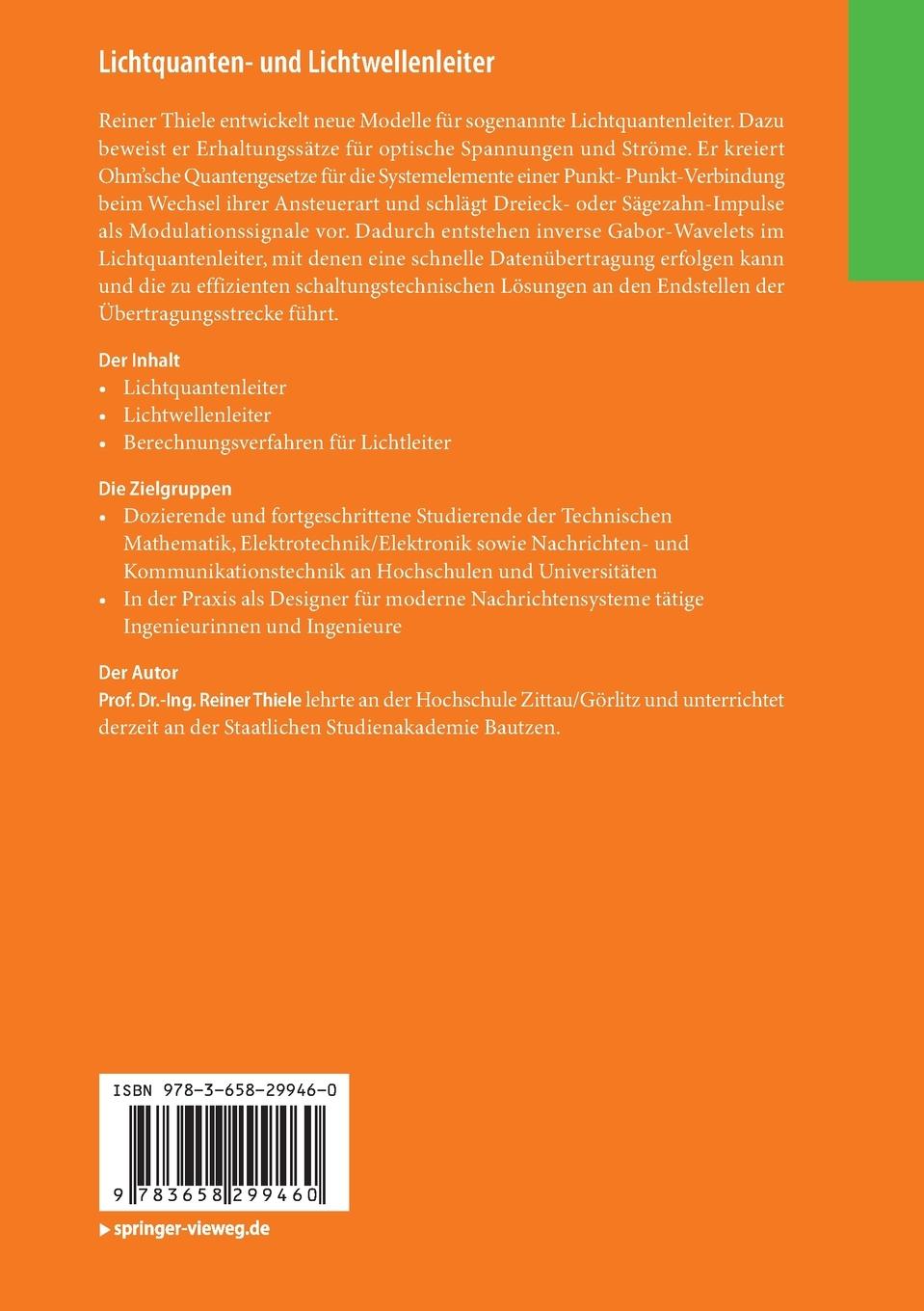 Rückseitencover Lichtquanten- und Lichtwellenleiter