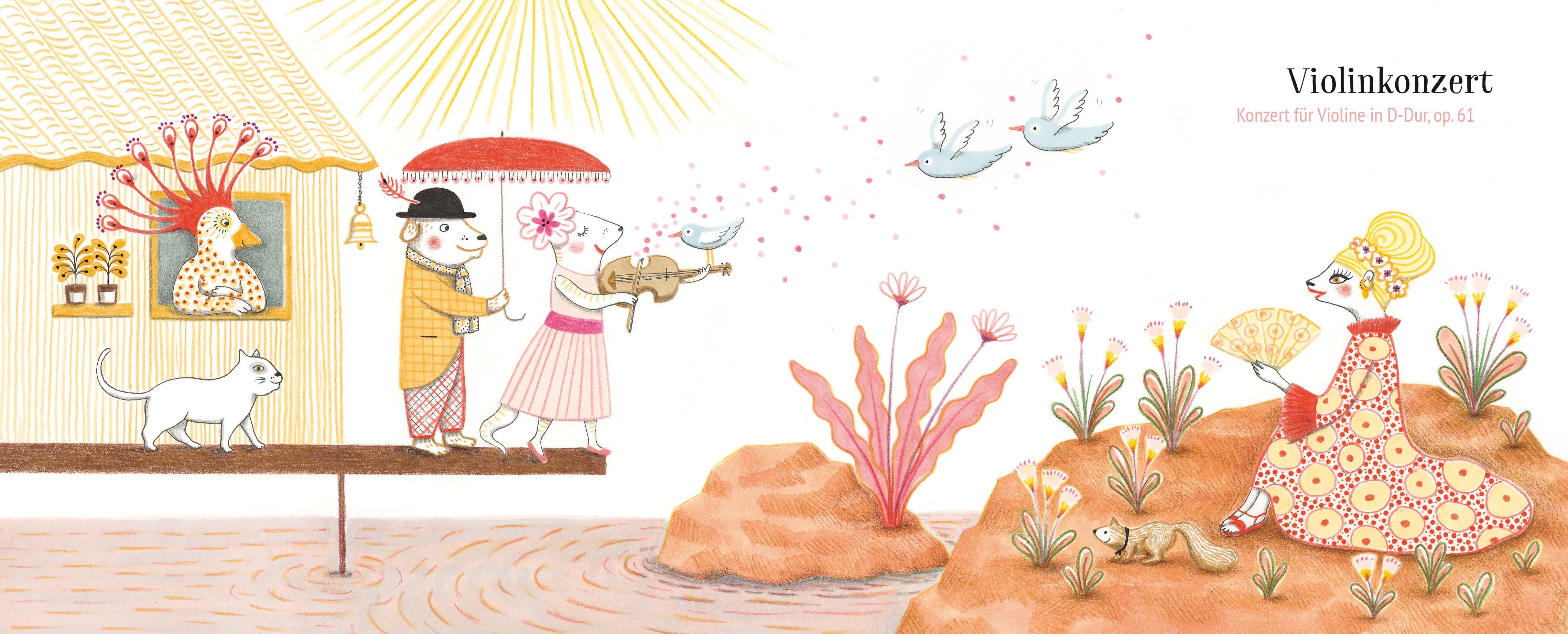 Beispielinhalt (Bild) Ich entdecke Beethoven und seine Instrumente - Pappbilderbuch mit Sound (Mein kleines Klangbuch)