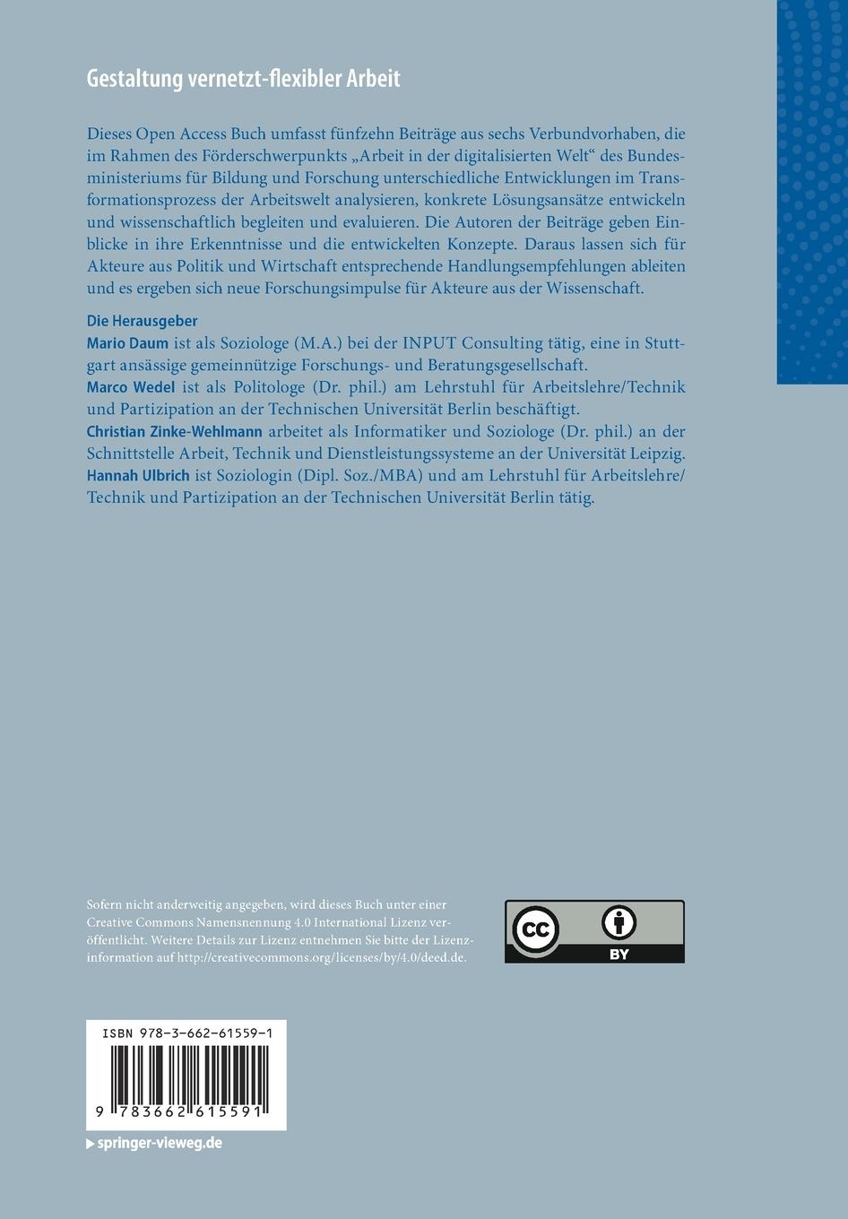 Rückseitencover Gestaltung vernetzt-flexibler Arbeit