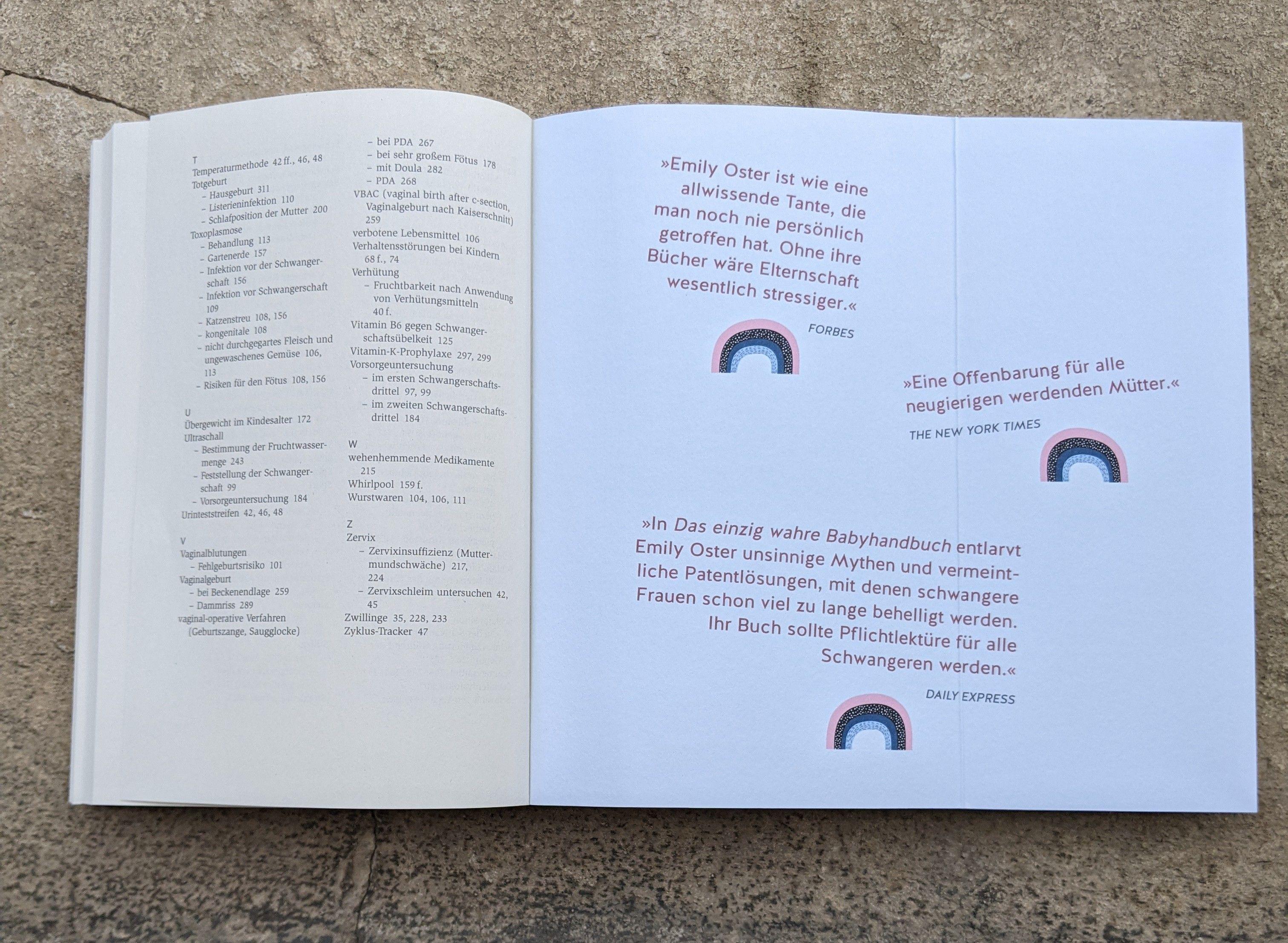 Beispielinhalt (Bild) Das einzig wahre Schwangerschafts-Handbuch