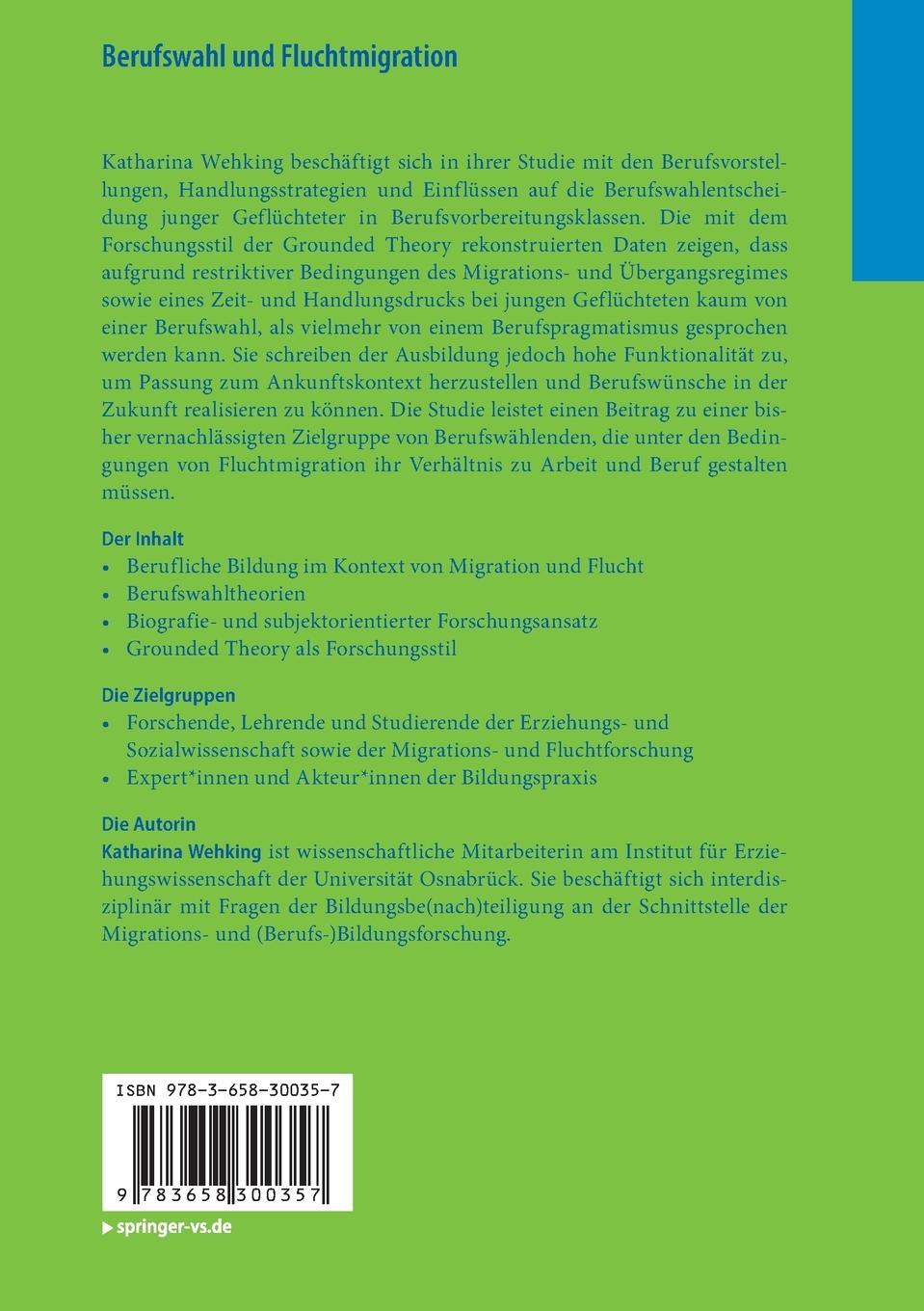 Rückseitencover Berufswahl und Fluchtmigration