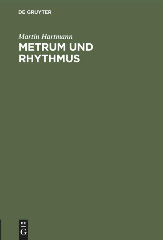 Vorderes Coverbild Metrum und Rhythmus