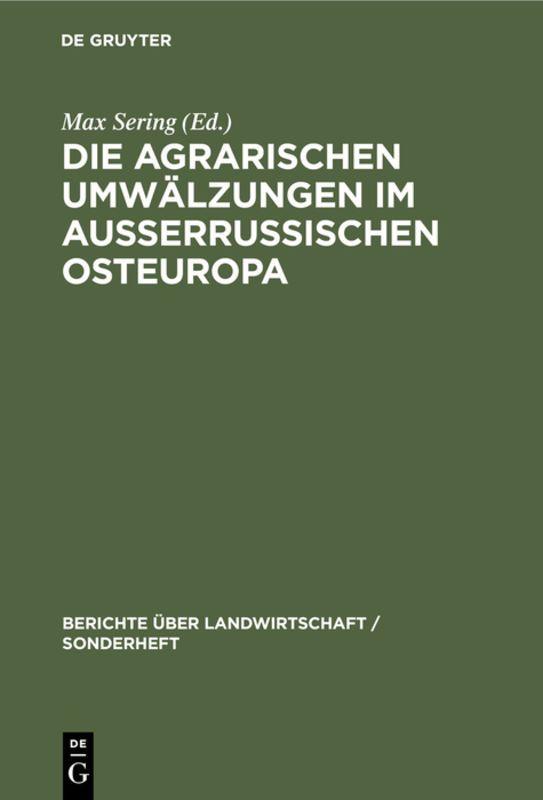 Vorderes Coverbild Die agrarischen Umwälzungen im außerrussischen Osteuropa