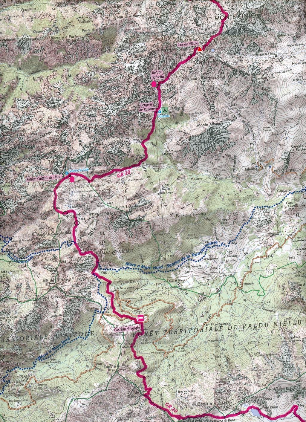 Beispielinhalt (Bild) Traversée de la Corse GR20 1:50 000