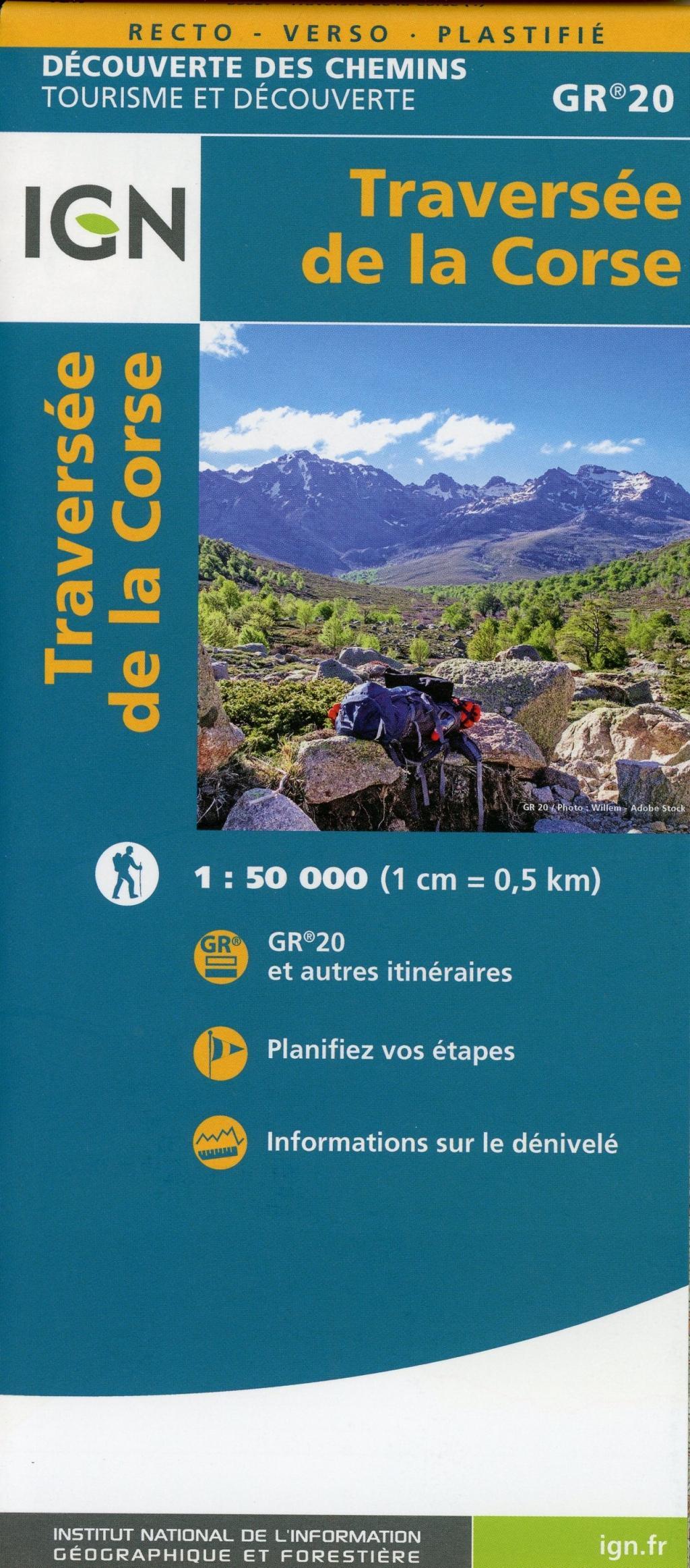 Vorderes Coverbild Traversée de la Corse GR20 1:50 000