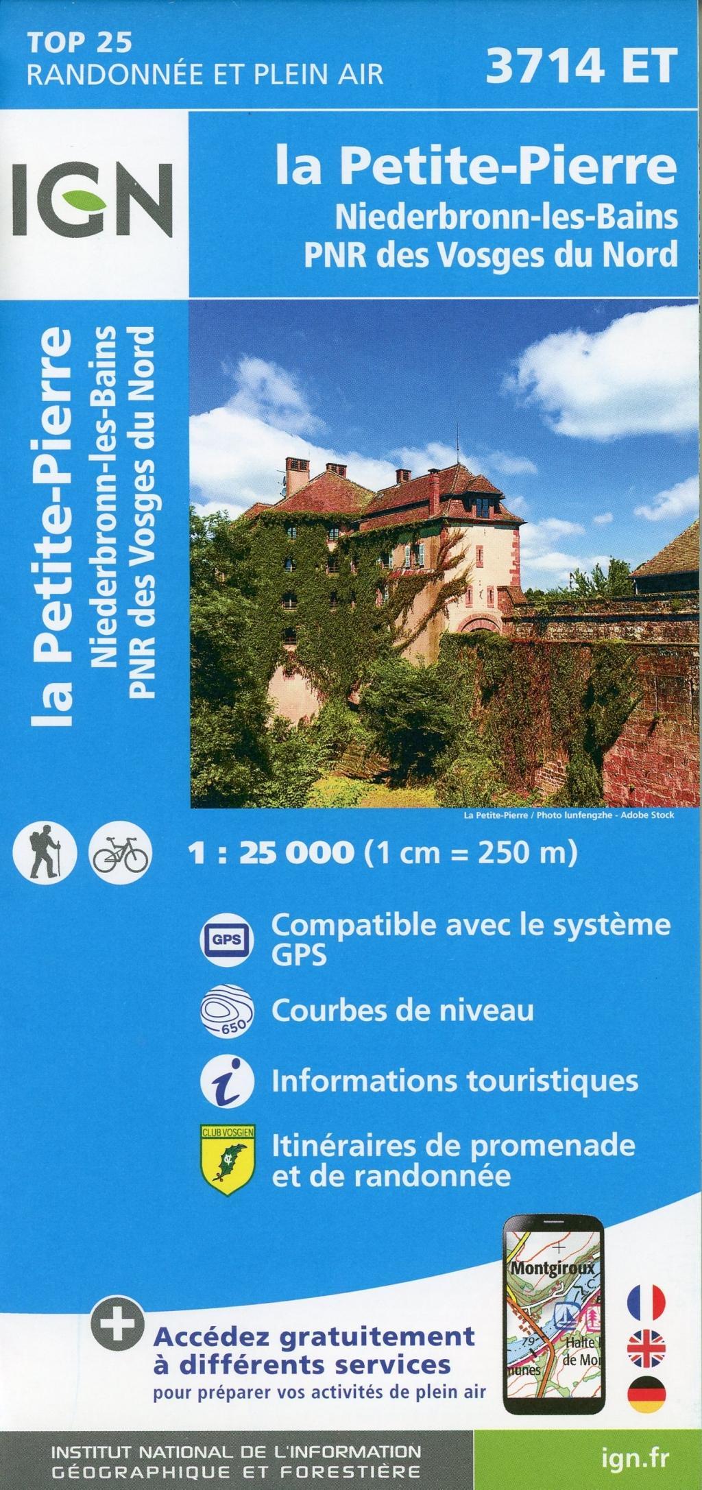 Vorderes Coverbild La Petite Pierre-Niederbronn-les-Bains.PNR des Vosges du Nord 1:25 000