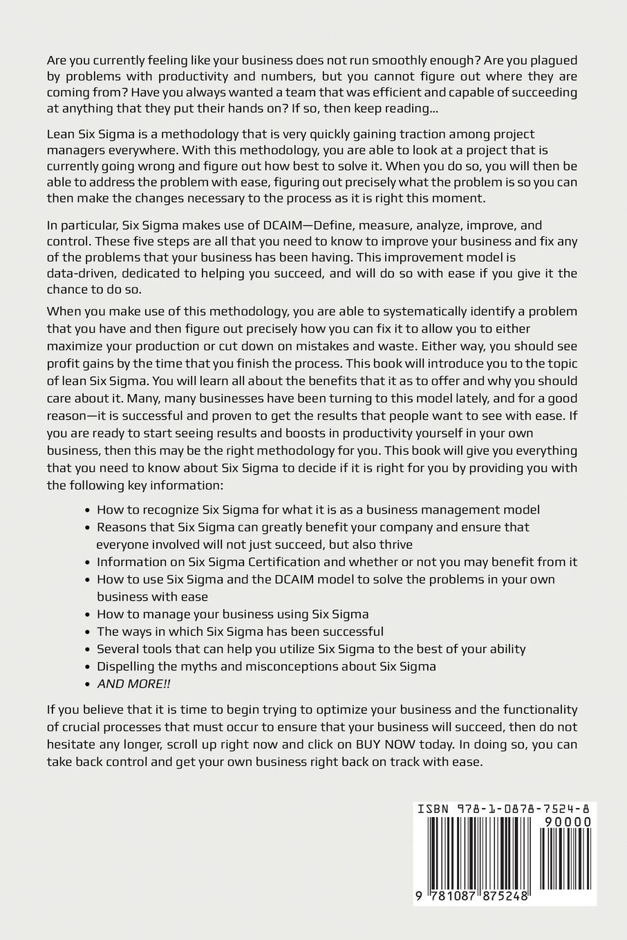 Rückseitencover Lean Six Sigma