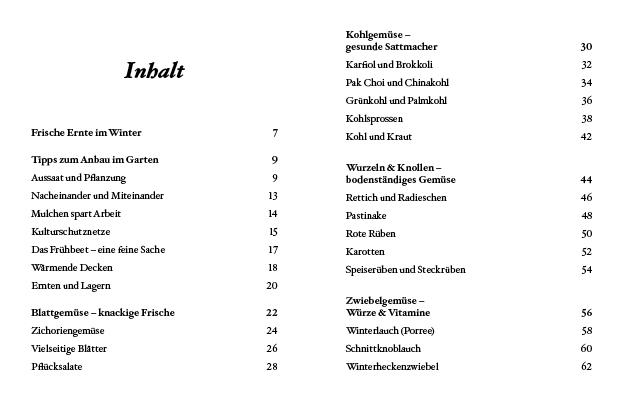 Beispielinhalt (Bild) Das kleine Buch: Wintergemüse