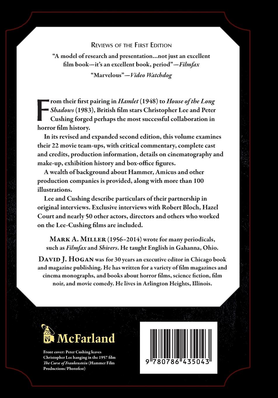 Rückseitencover Christopher Lee and Peter Cushing and Horror Cinema