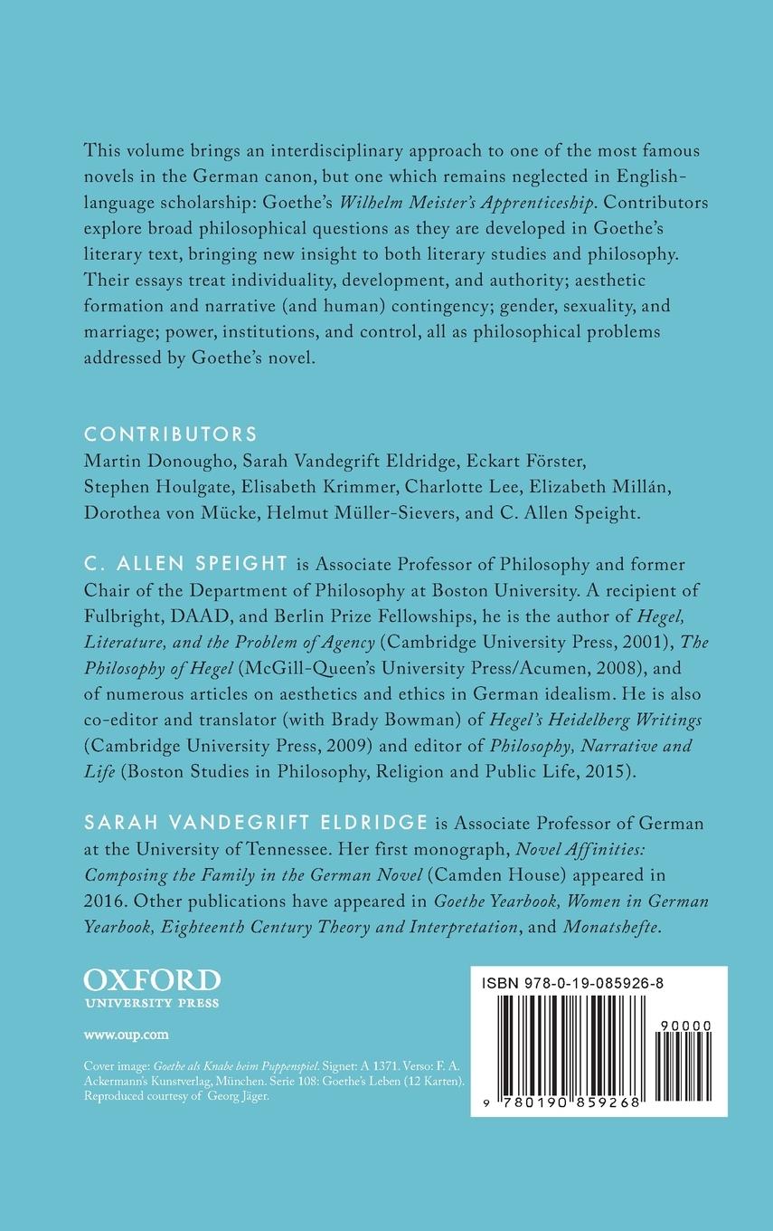 Rückseitencover Goethe's Wilhelm Meister's Apprenticeship and Philosophy