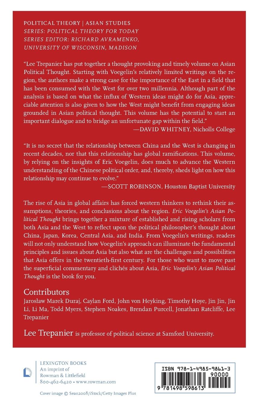 Rückseitencover Eric Voegelin's Asian Political Thought