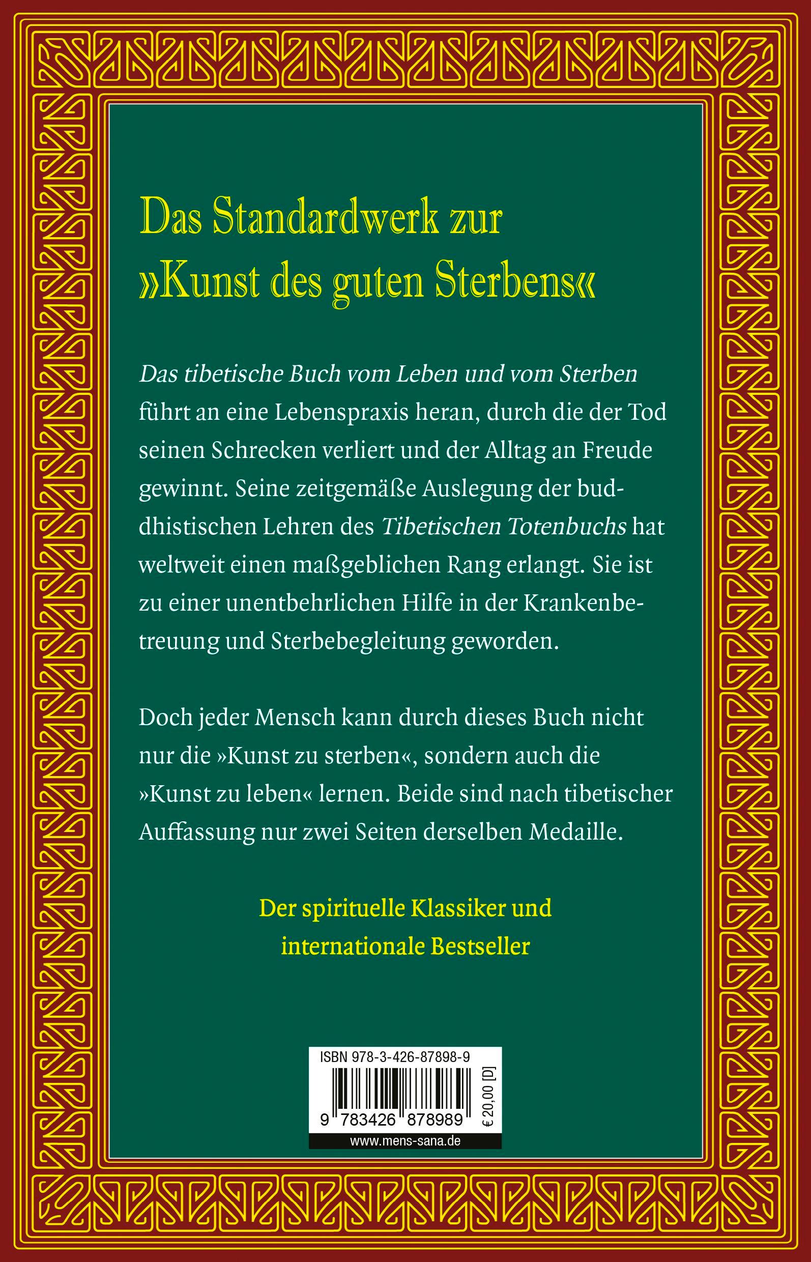 Rückseitencover Das tibetische Buch vom Leben und vom Sterben