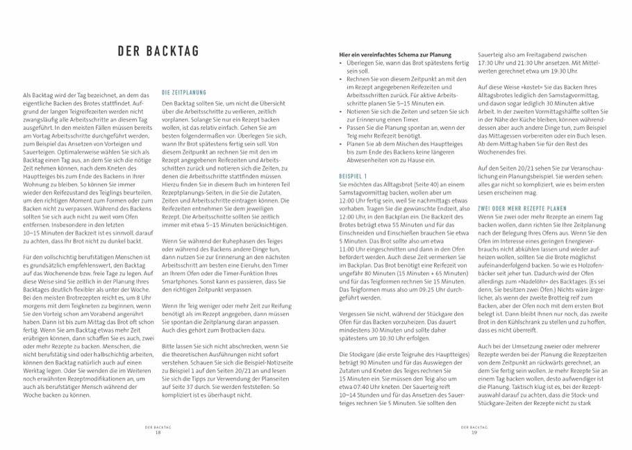 Beispielinhalt (Bild) Brotback-Planer