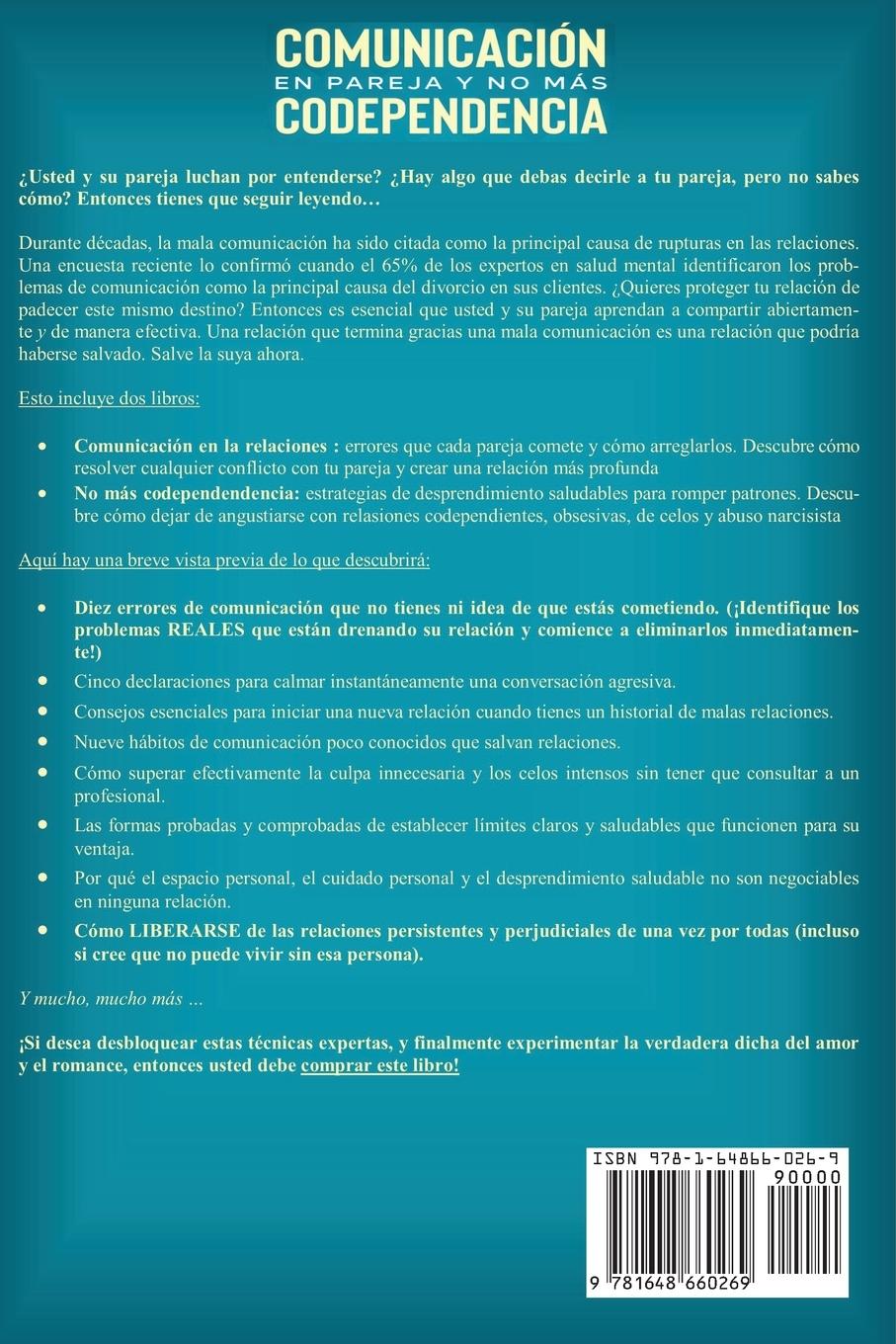 Rückseitencover Comunicación en pareja y no más codependencia 2 libros en 1
