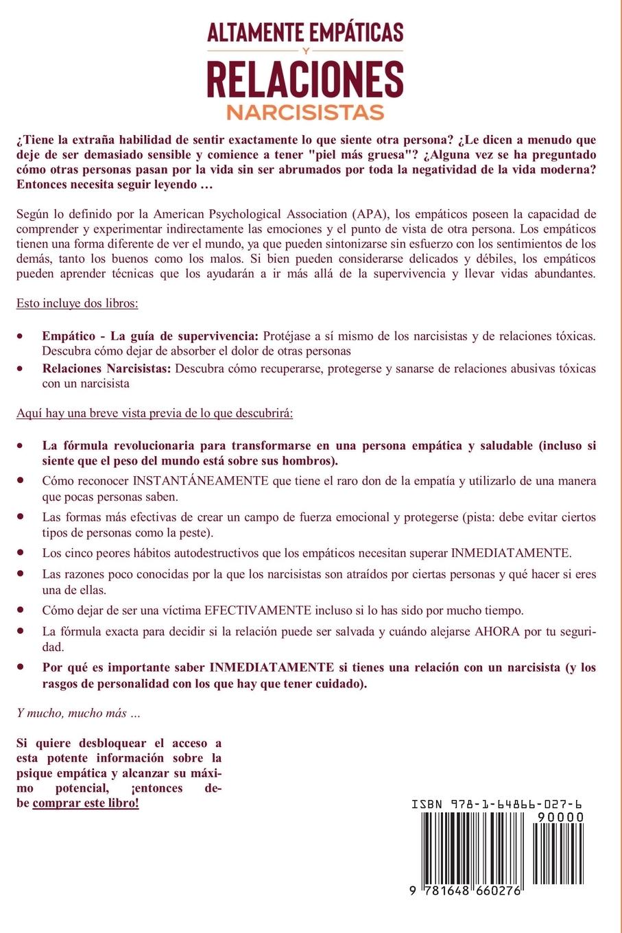 Rückseitencover Guía de supervivencia de personas altamente empáticas y relaciones narcisistas 2 libros en 1