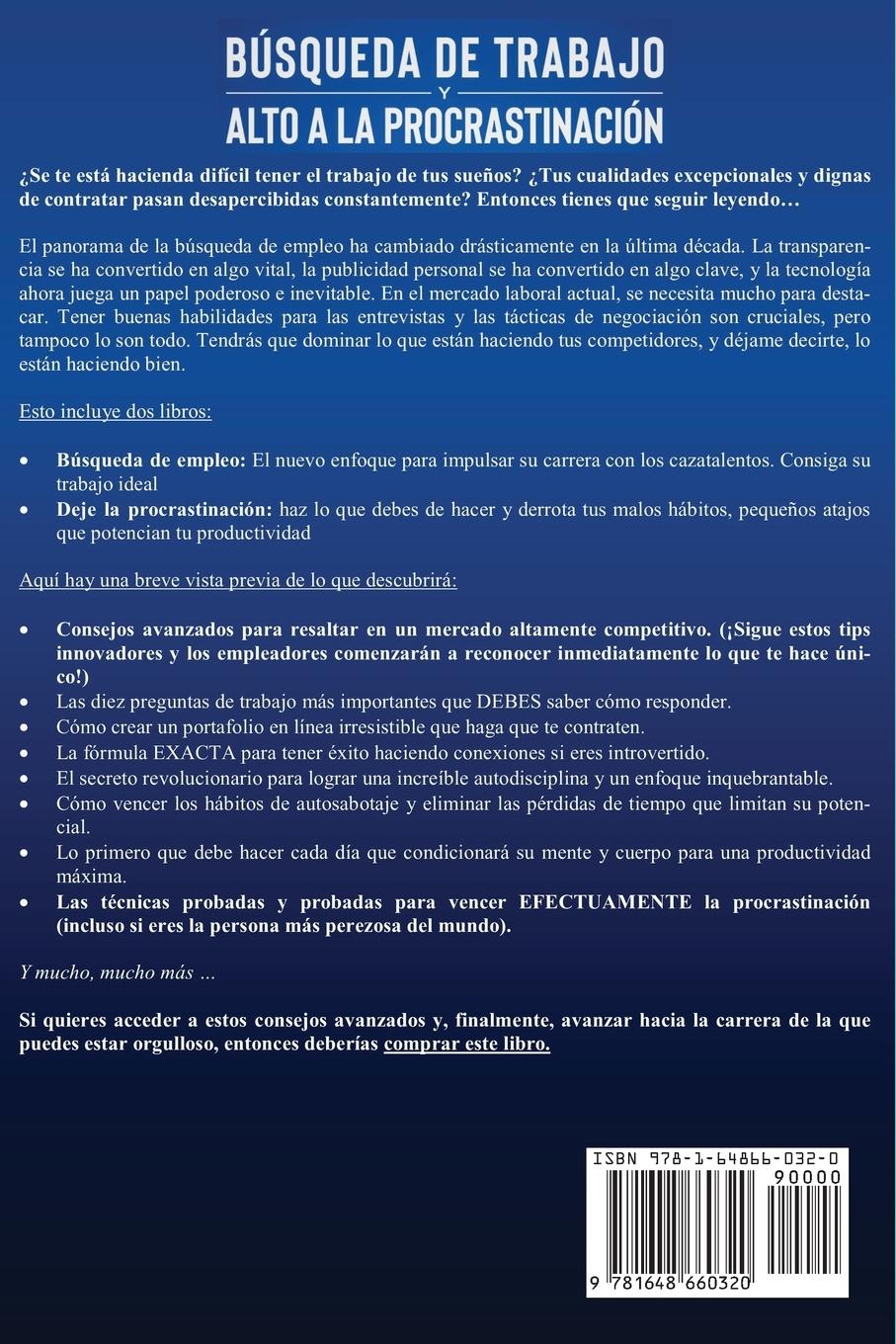 Rückseitencover Búsqueda de trabajo y alto a la procrastinación 2 libros en 1