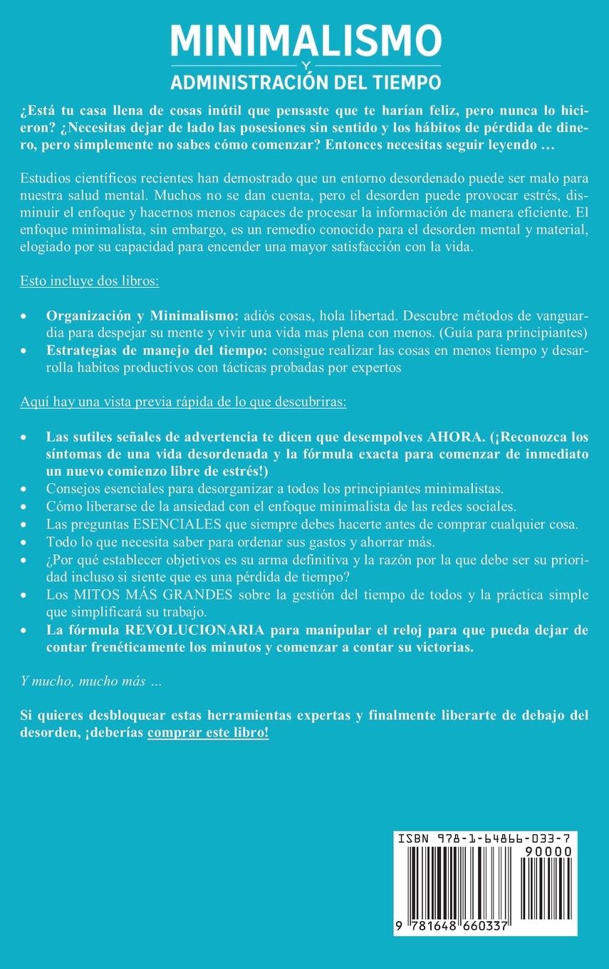 Rückseitencover Minimalismo y administración del tiempo 2 libros en 1