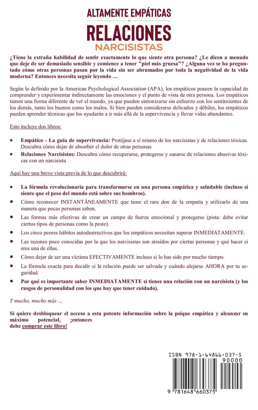 Rückseitencover Guía de supervivencia de personas altamente empáticas y relaciones narcisistas 2 libros en 1