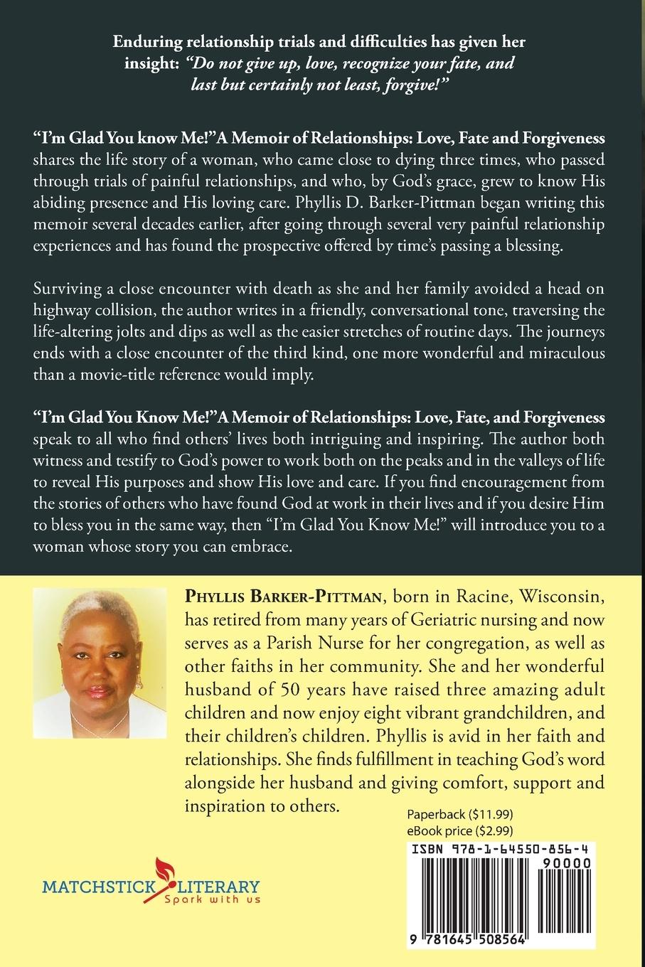 Rückseitencover "I'm Glad You Know Me!" A Memoir of Relationships