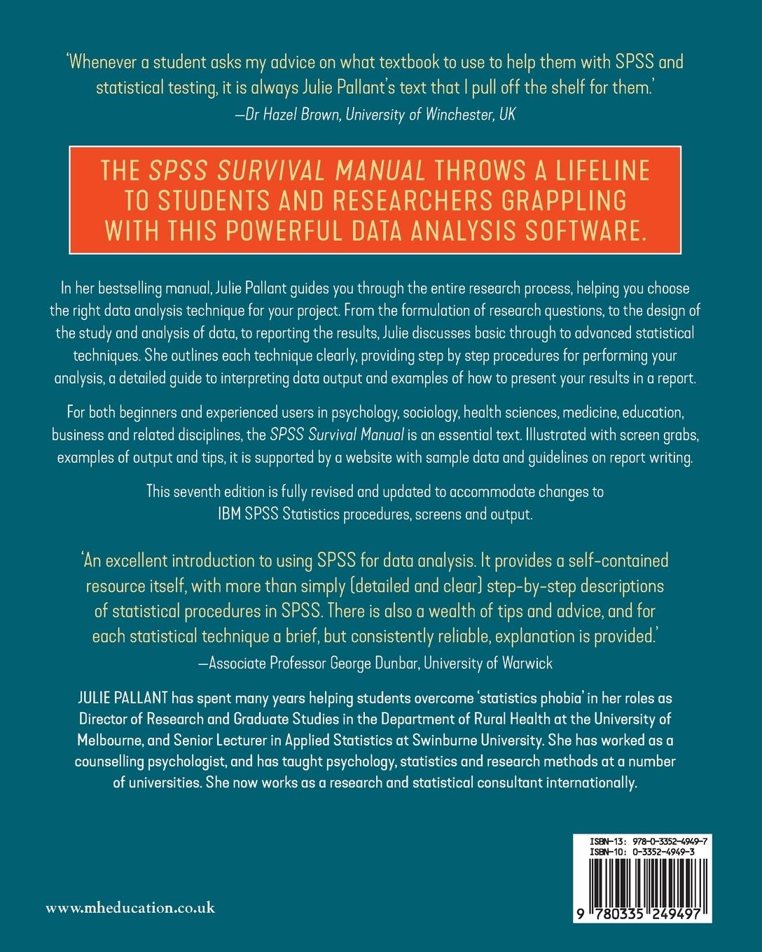 Rückseitencover SPSS Survival Manual