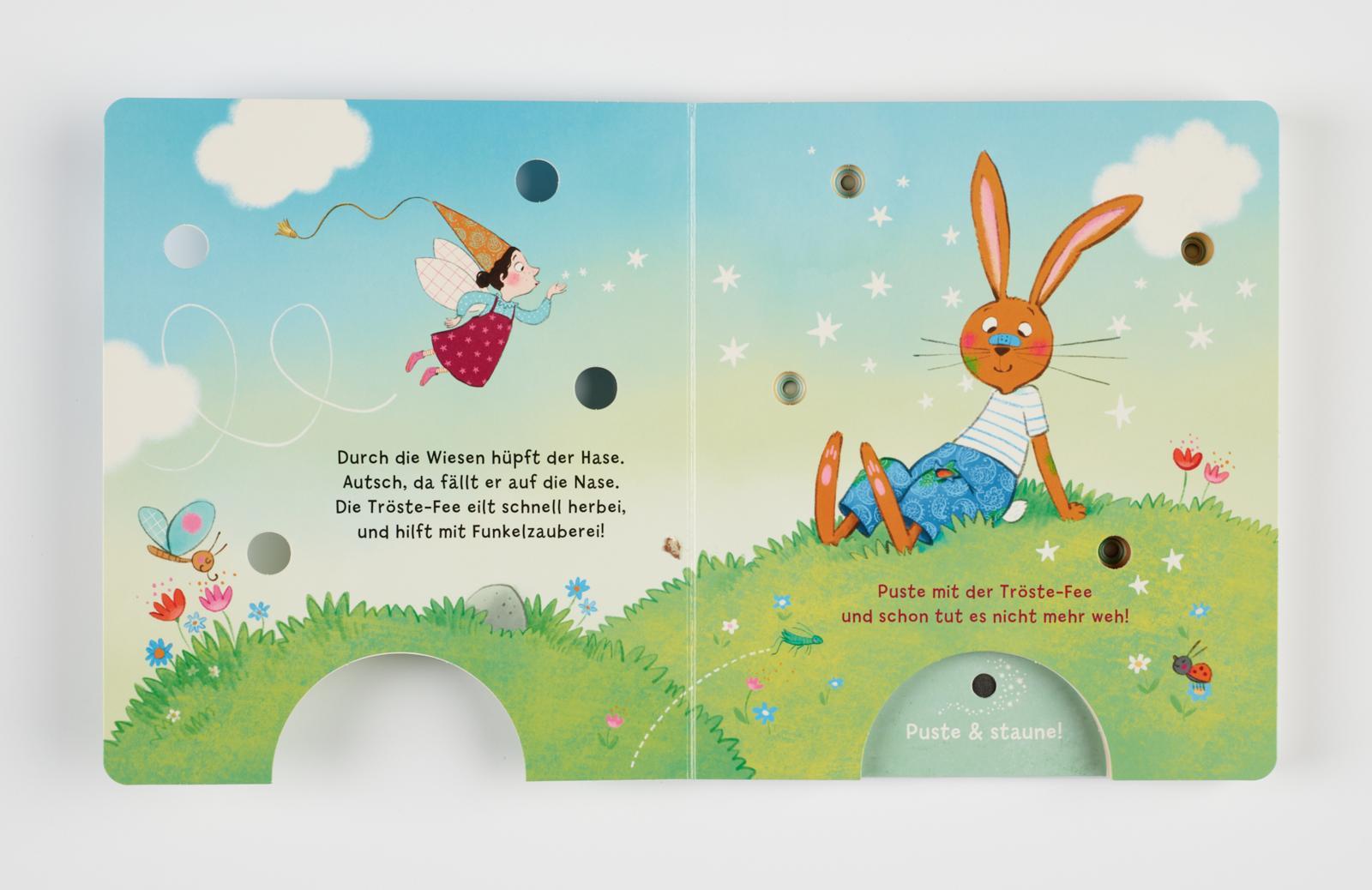 Beispielinhalt (Bild) Mein Puste-Licht-Buch: Die kleine Tröste-Fee