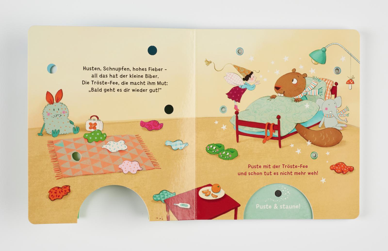 Beispielinhalt (Bild) Mein Puste-Licht-Buch: Die kleine Tröste-Fee