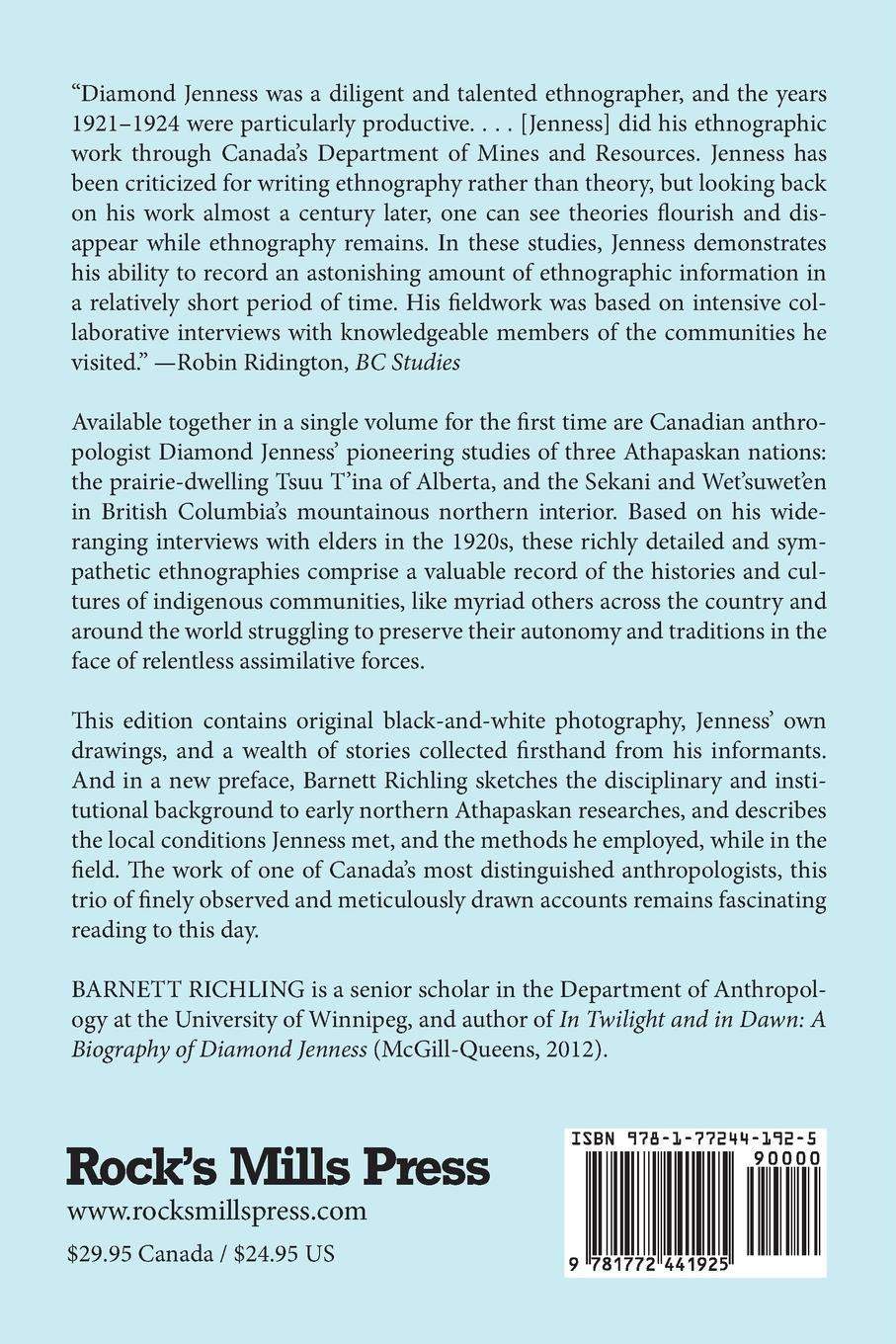 Rückseitencover Three Athapaskan Ethnographies