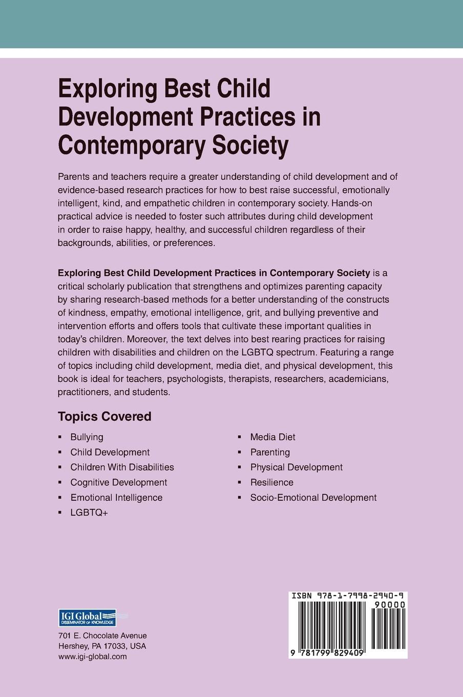 Rückseitencover Exploring Best Child Development Practices in Contemporary Society