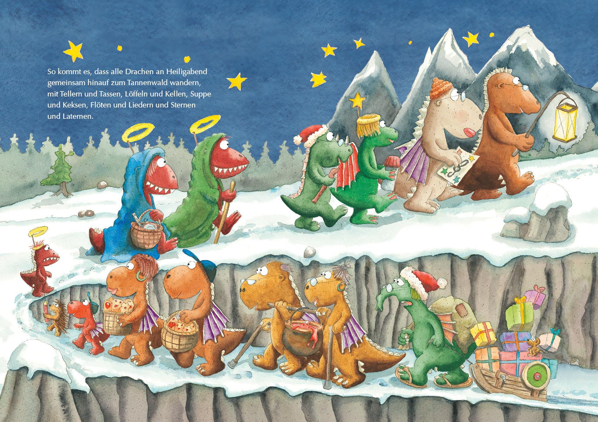 Beispielinhalt (Bild) Der kleine Drache Kokosnuss - Fröhliche Weihnachtszeit