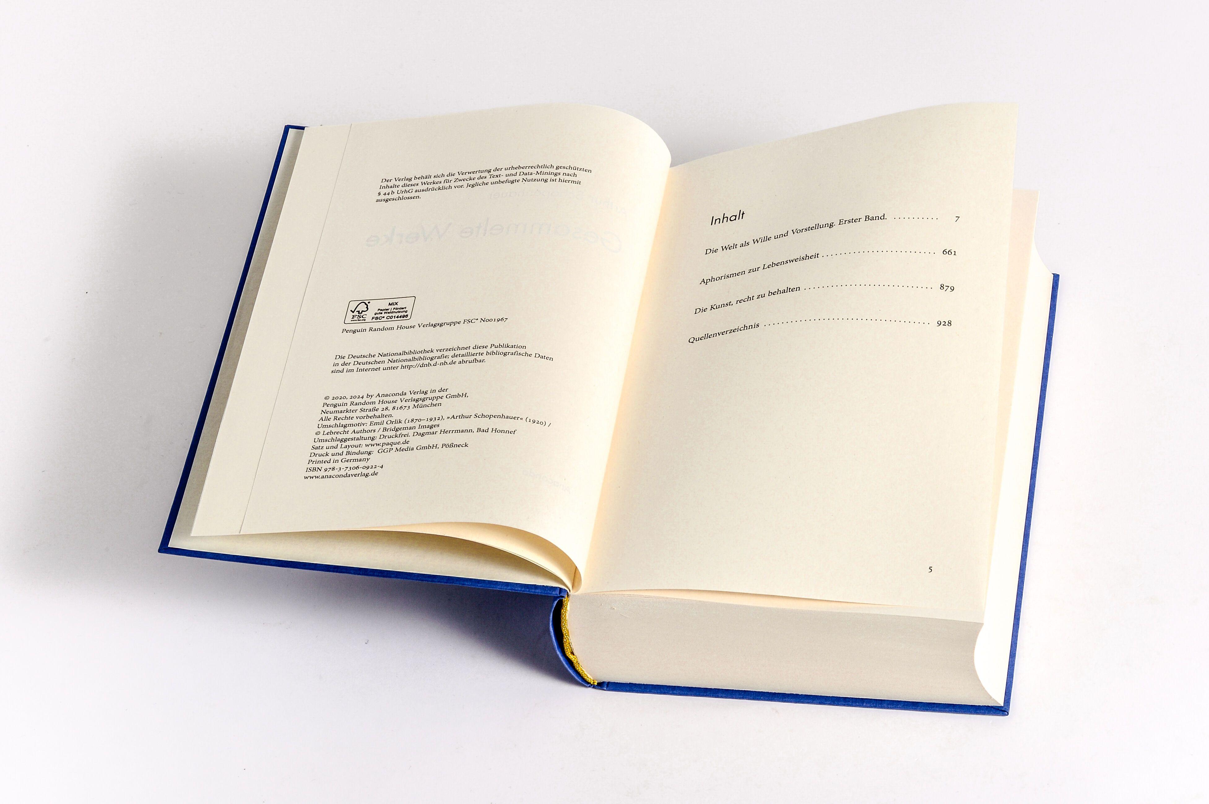 Beispielinhalt (Bild) Arthur Schopenhauer, Gesammelte Werke