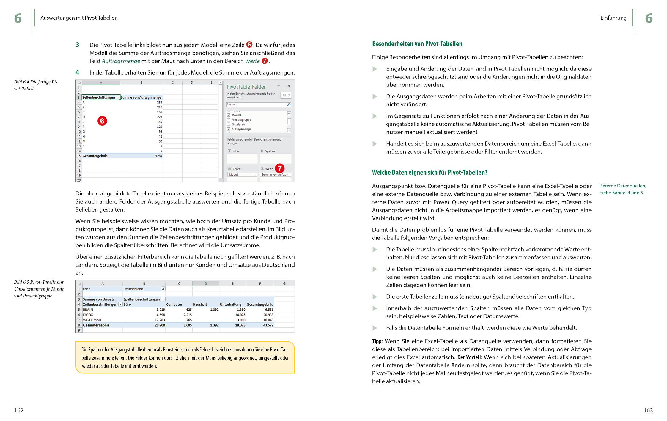 Beispielinhalt (Bild) Excel Spezial - Daten abrufen, aufbereiten & mit Pivot-Tabellen auswerten