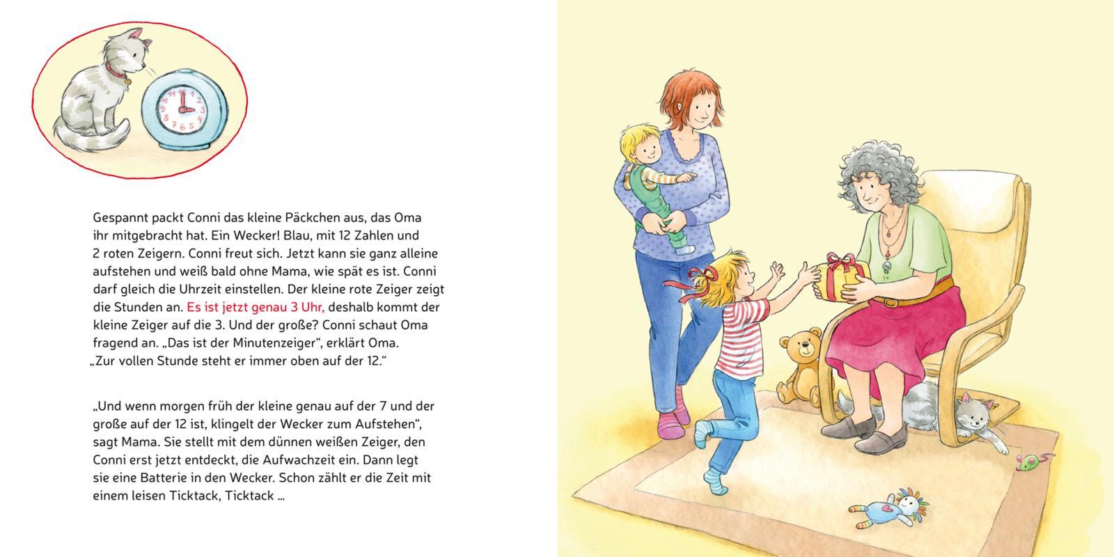 Beispielinhalt (Bild) LESEMAUS 190: Conni lernt die Uhrzeit