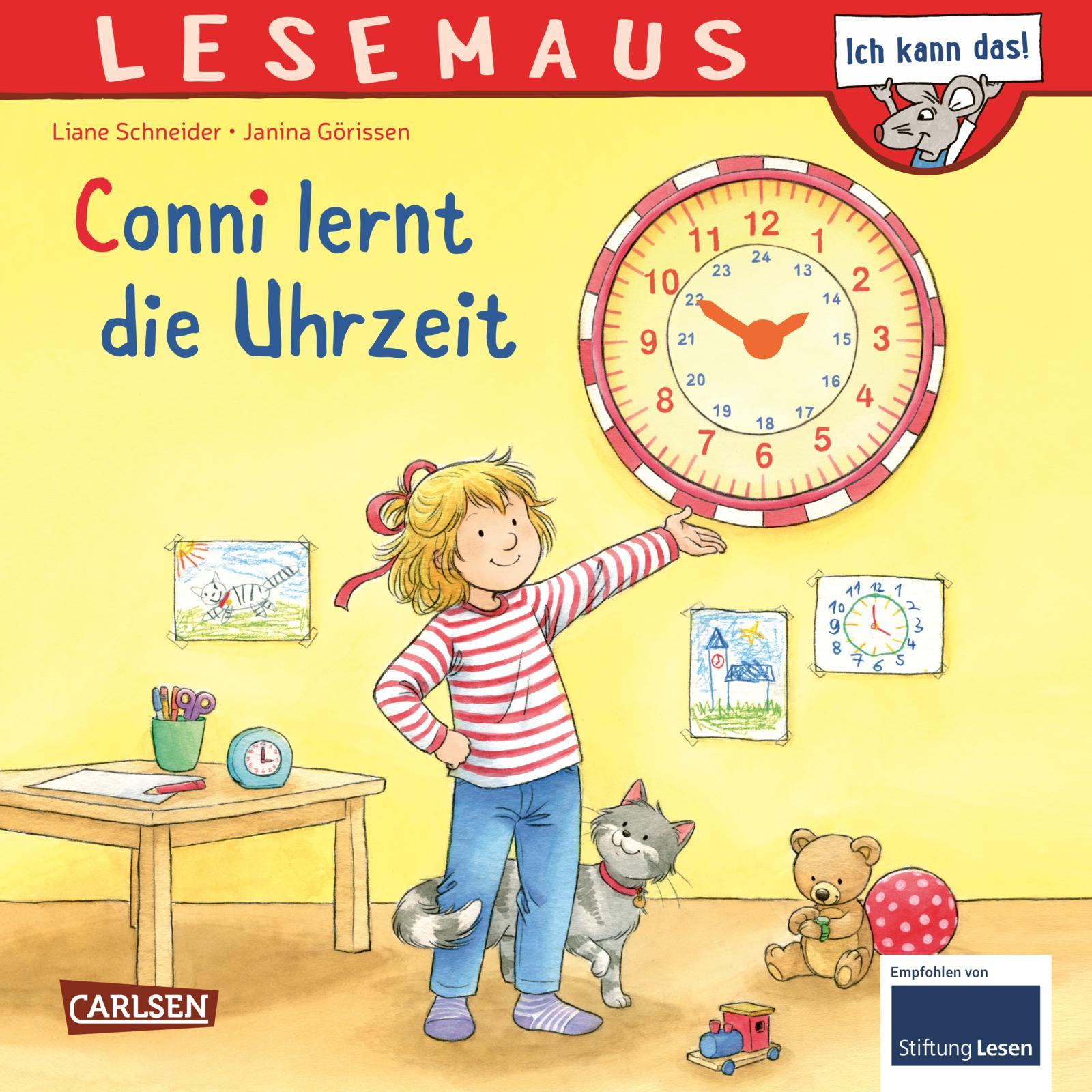 Vorderes Coverbild LESEMAUS 190: Conni lernt die Uhrzeit
