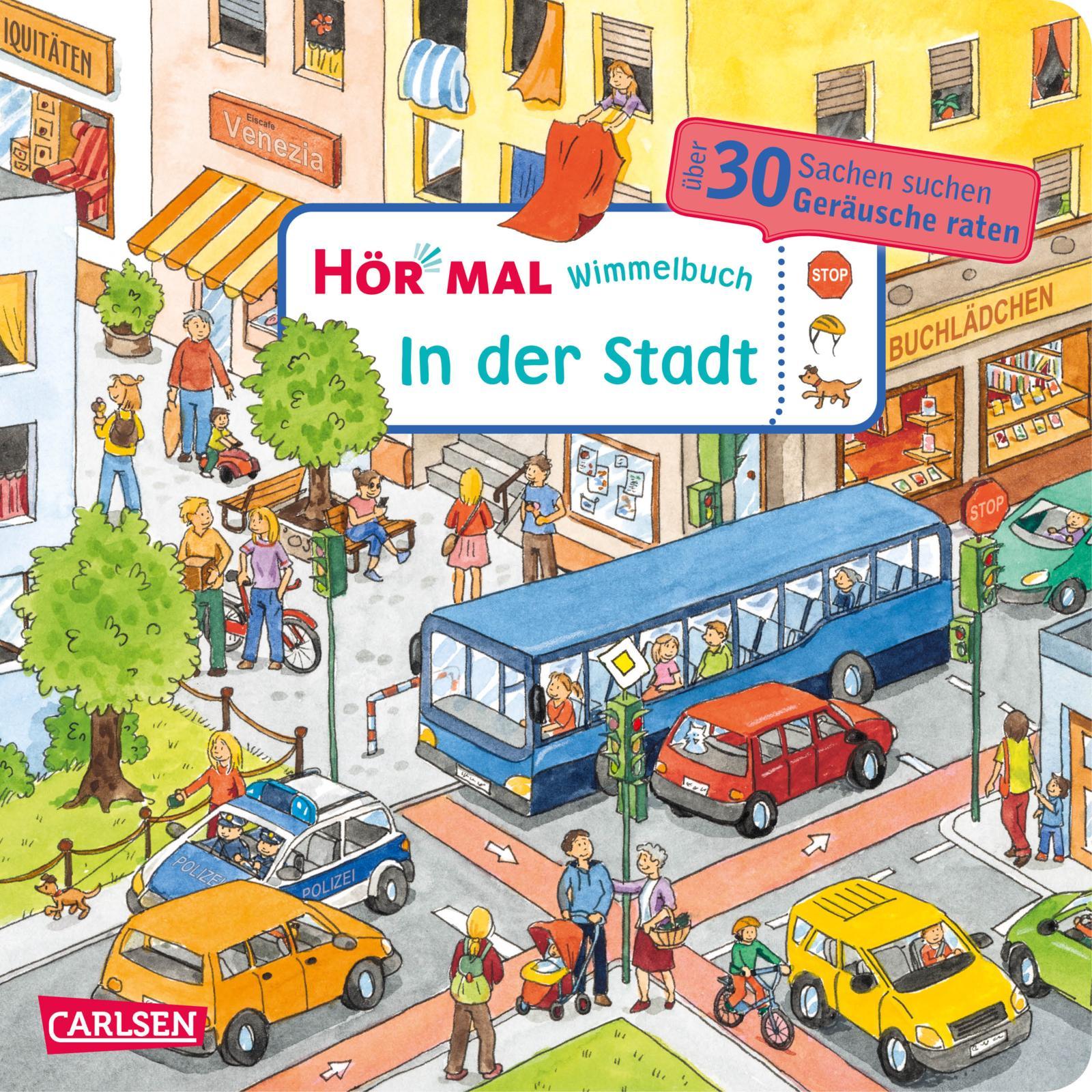 Vorderes Coverbild Hör mal (Soundbuch): Wimmelbuch: In der Stadt