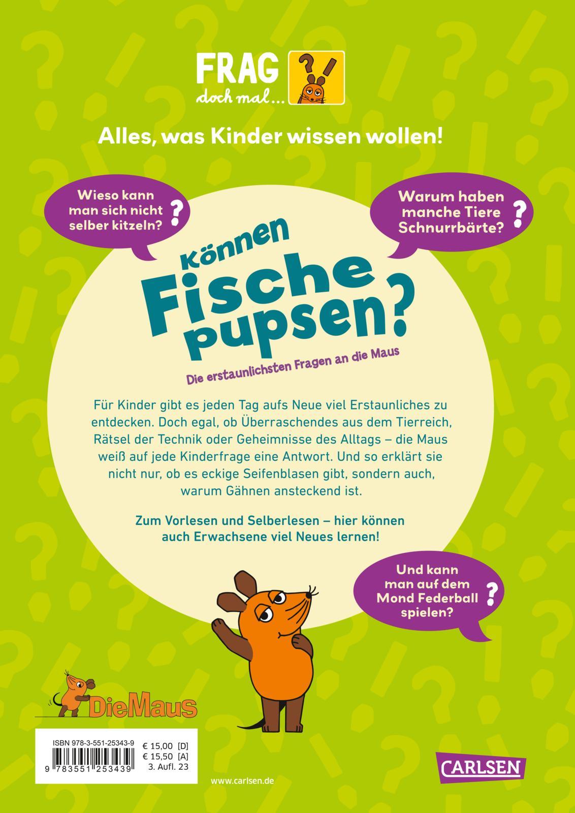 Rückseitencover Frag doch mal ... die Maus: Können Fische pupsen?