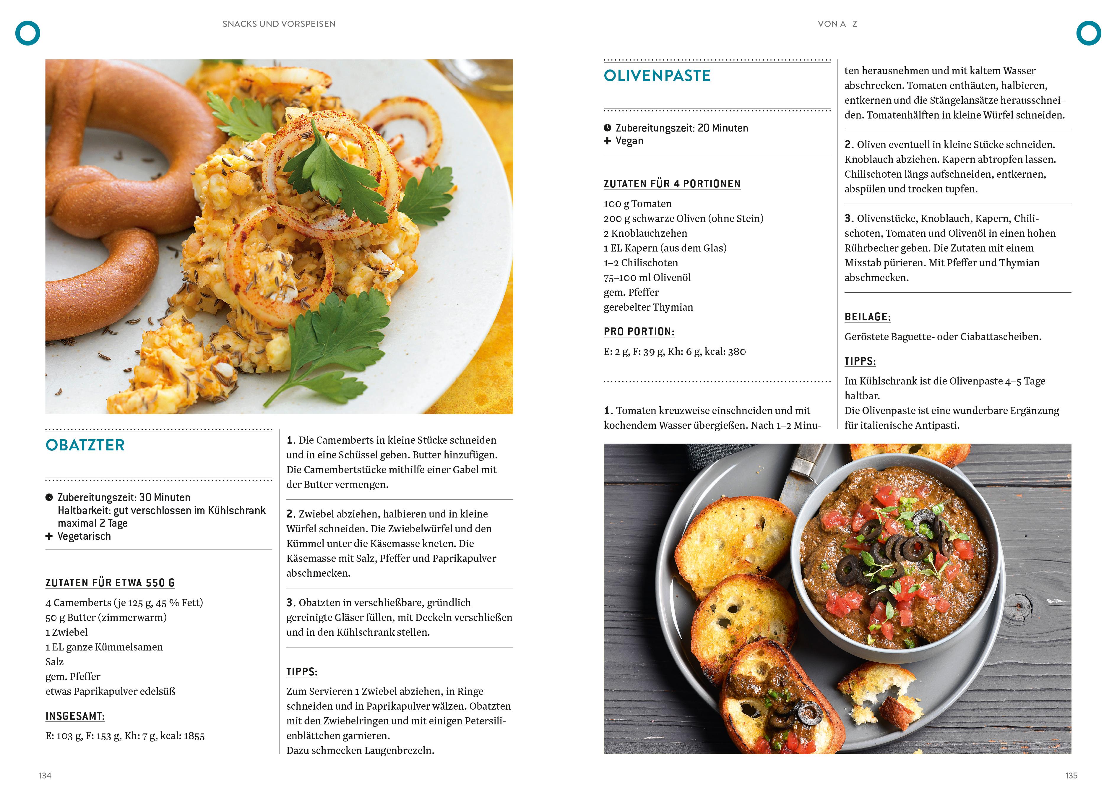 Beispielinhalt (Bild) Snacks und Vorspeisen von A-Z