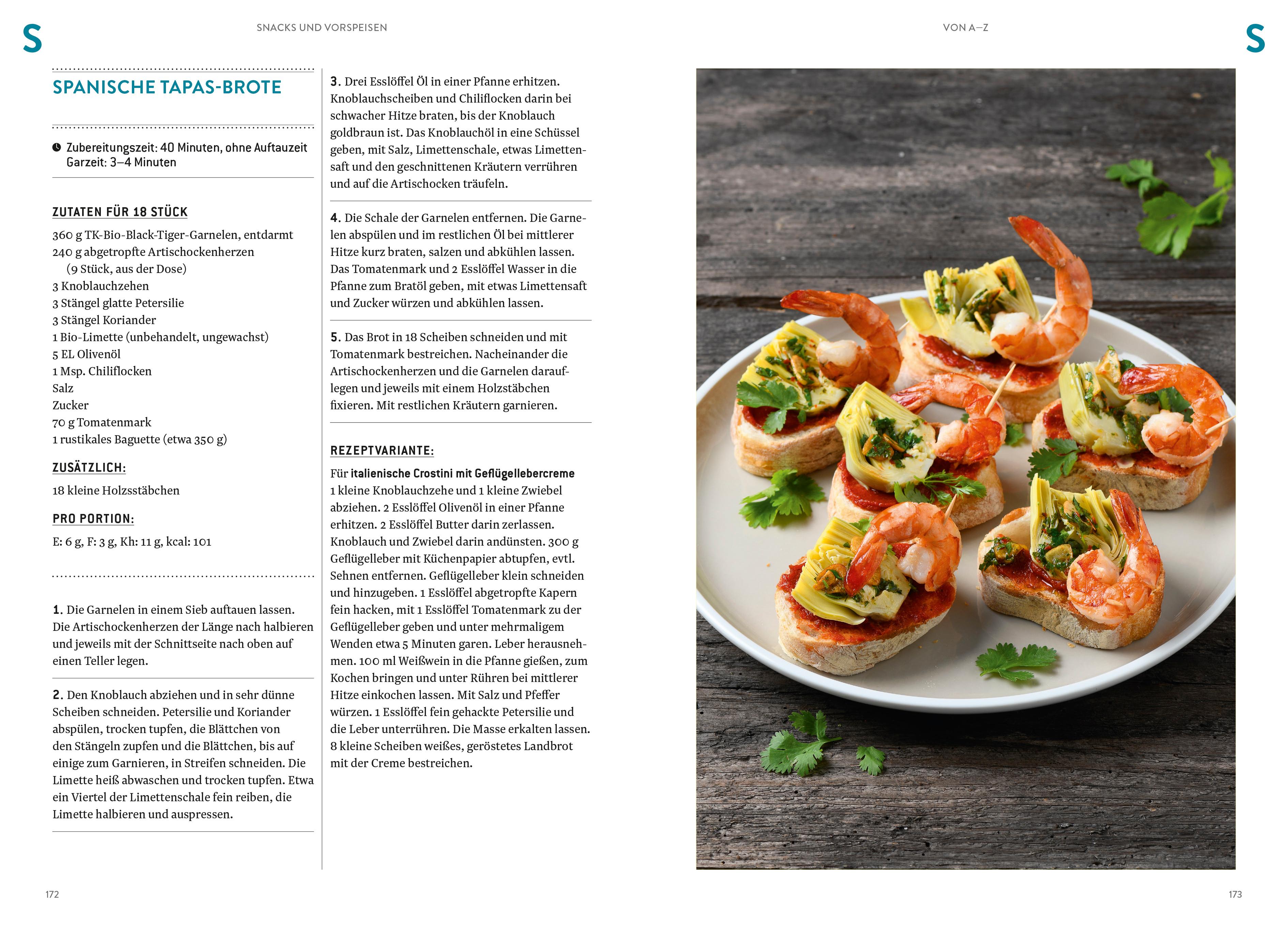 Beispielinhalt (Bild) Snacks und Vorspeisen von A-Z