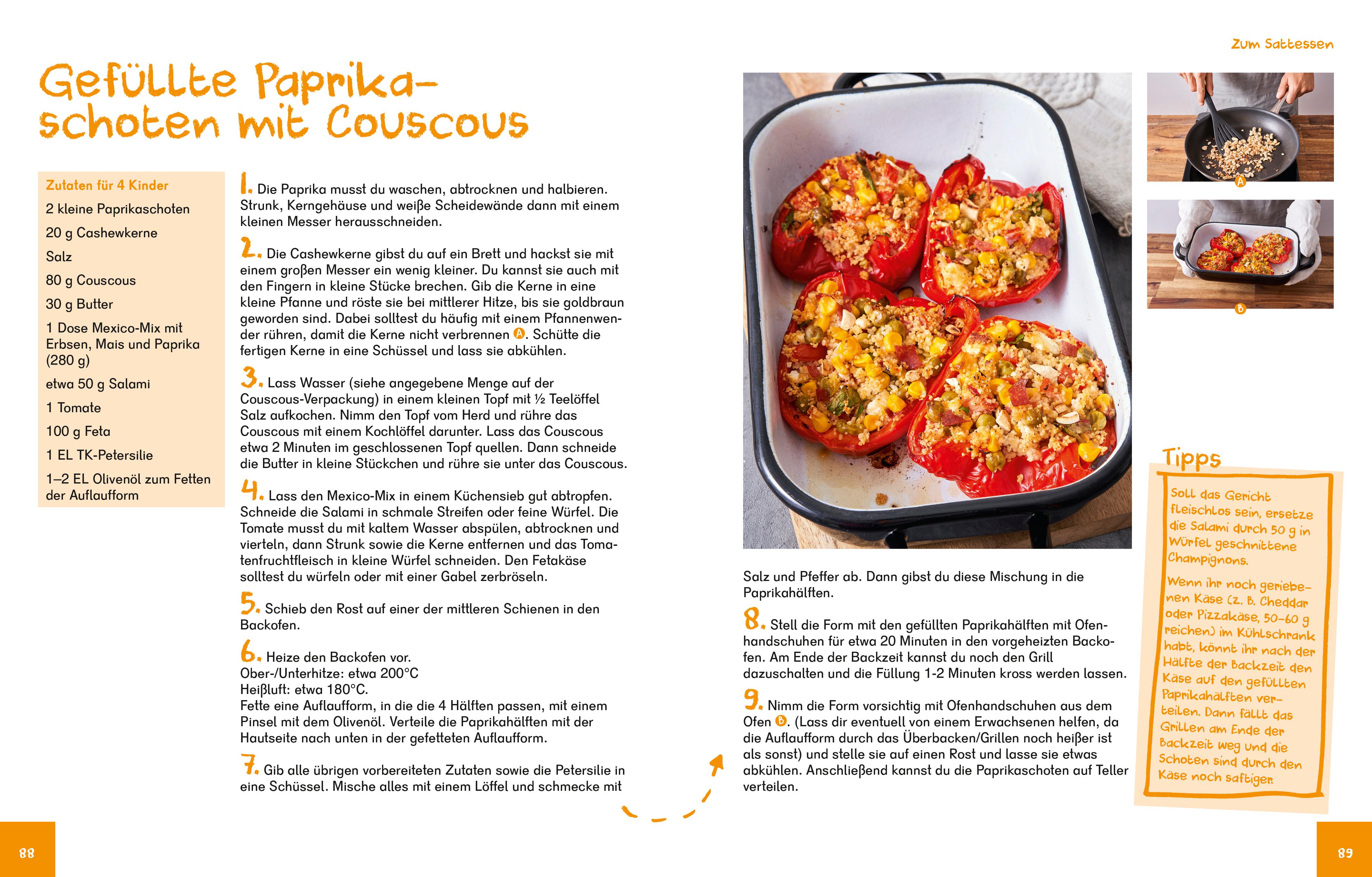 Beispielinhalt (Bild) Das Dr. Oetker Schulkochbuch für Kinder