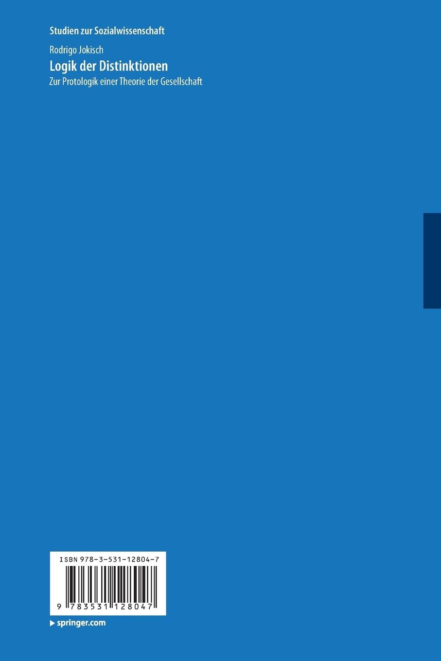 Rückseitencover Logik der Distinktionen