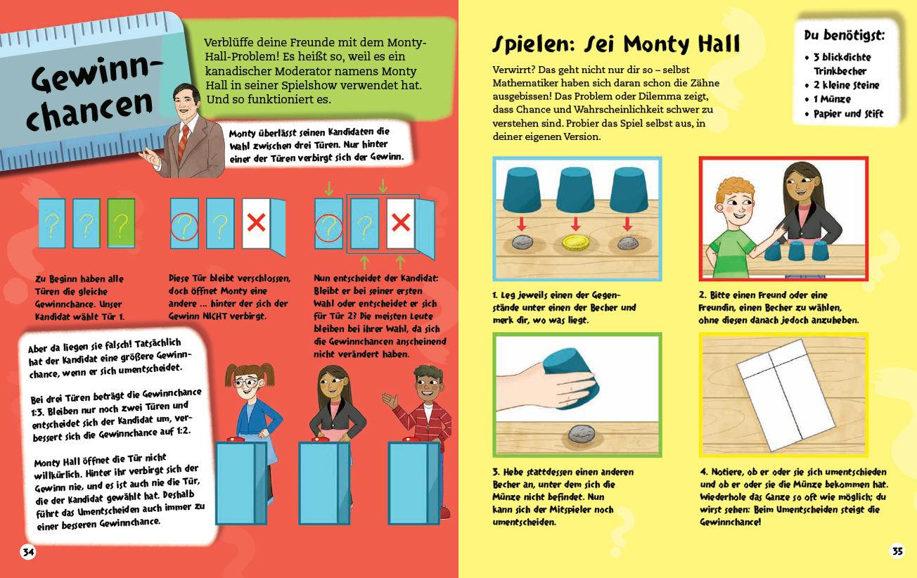 Beispielinhalt (Bild) Sei ein Mathe-Magier! Mit Rätseln, Experimenten, Spielen und Basteleien in die Welt der Mathematik eintauchen. Für Kinder ab 8 Jahren
