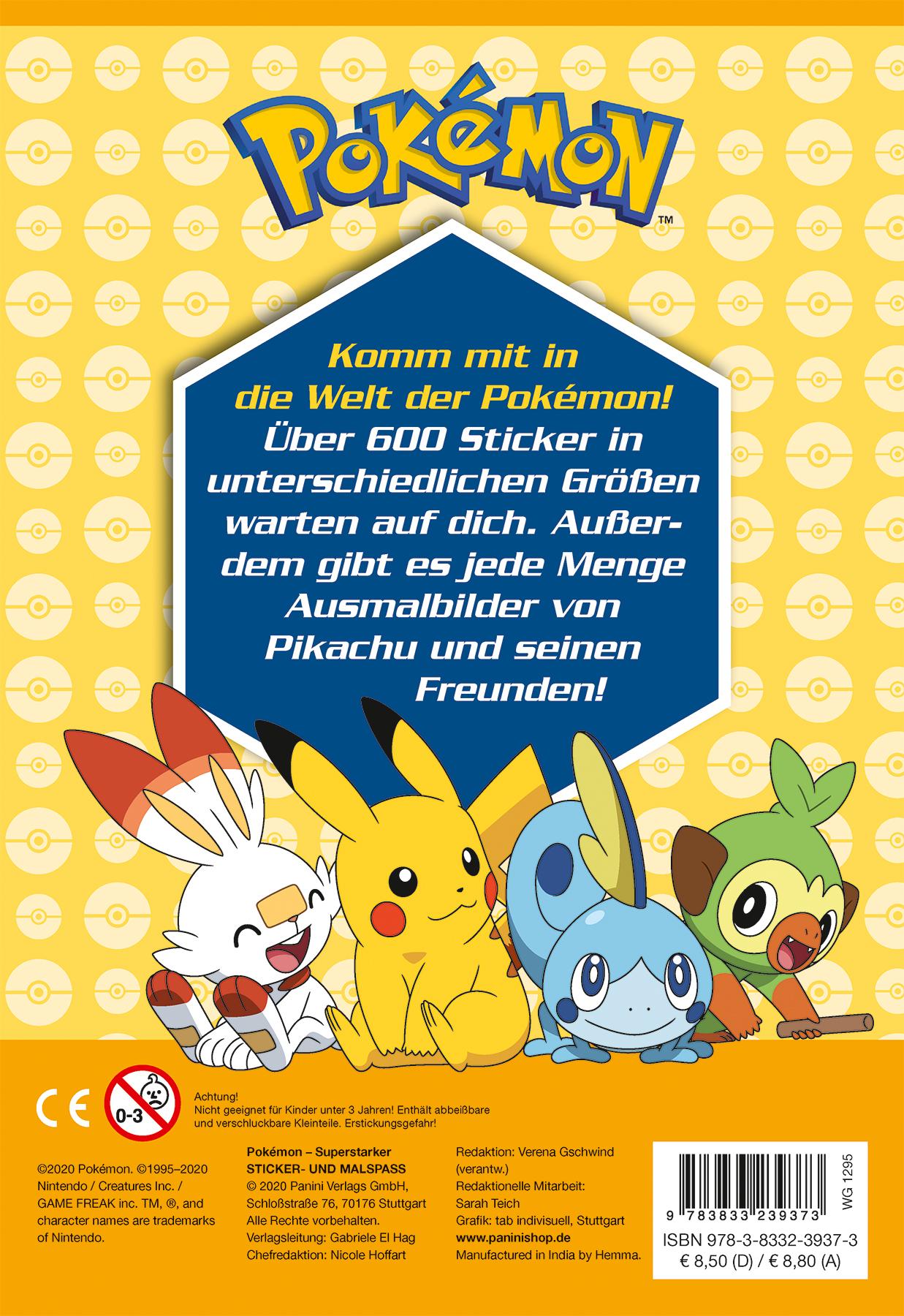 Rückseitencover Pokémon: Superstarker Sticker- und Malspaß