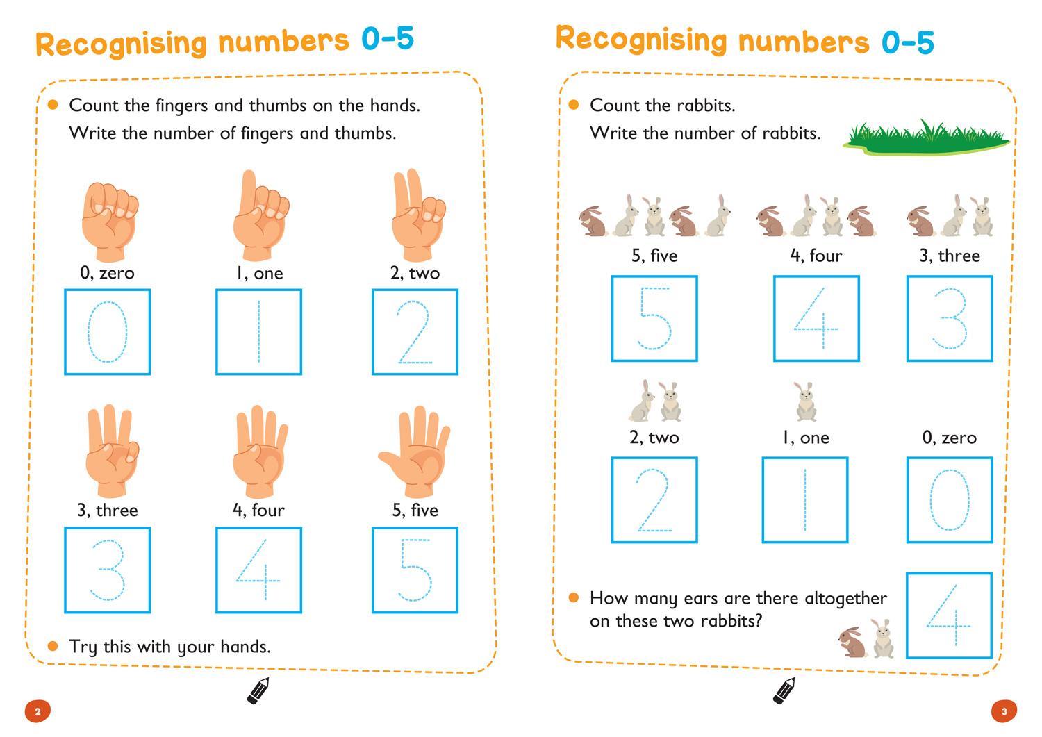 Beispielinhalt (Bild) First Counting Age 3-5 Wipe Clean Activity Book