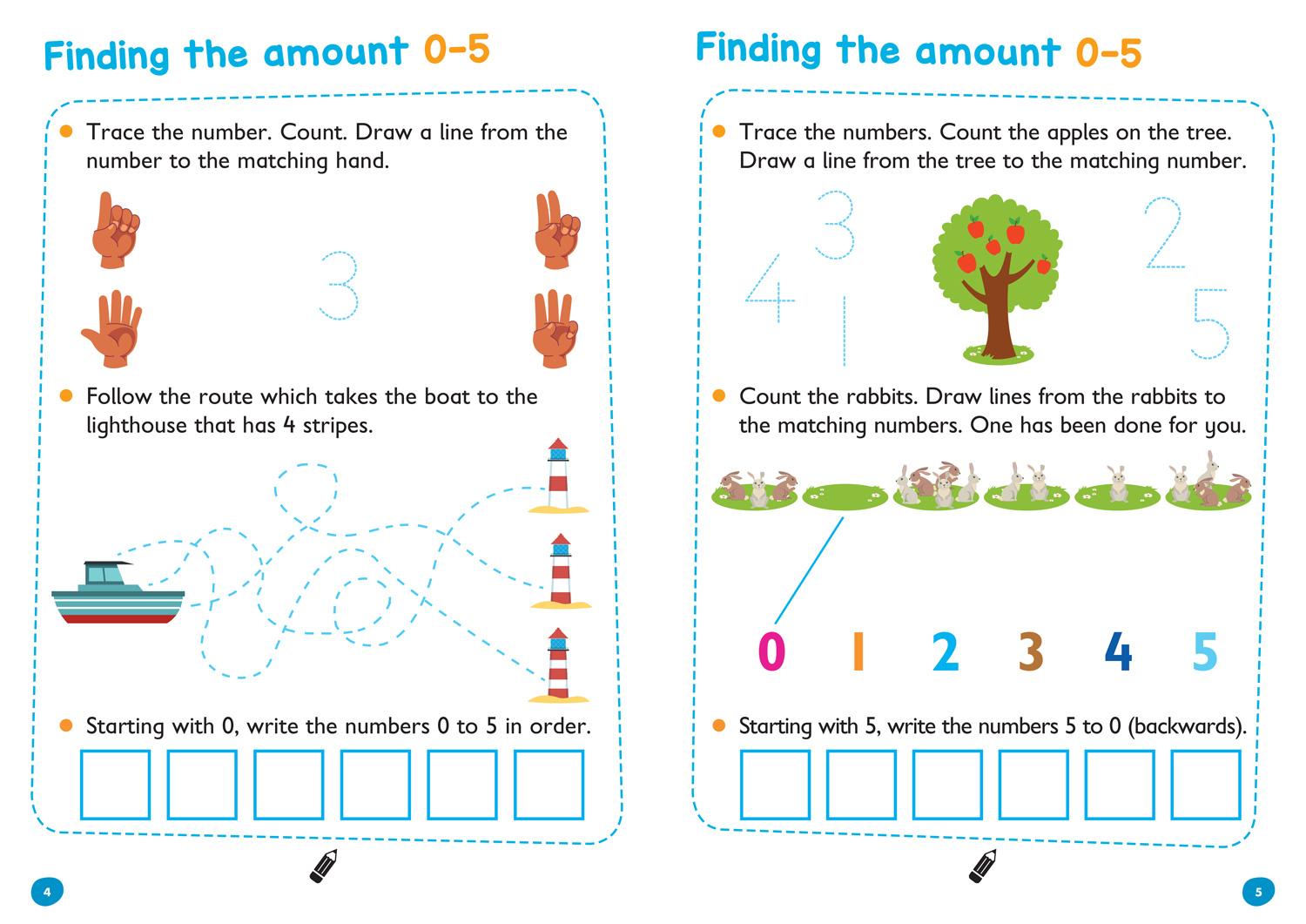 Beispielinhalt (Bild) First Counting Age 3-5 Wipe Clean Activity Book