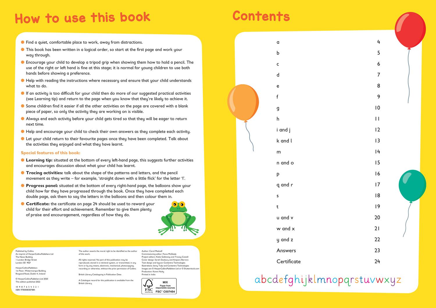 Beispielinhalt (Bild) First Letters Ages 3-5