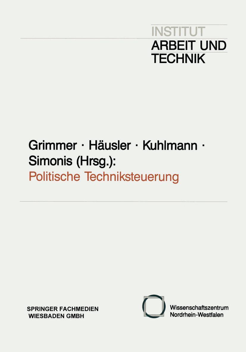 Vorderes Coverbild Politische Techniksteuerung