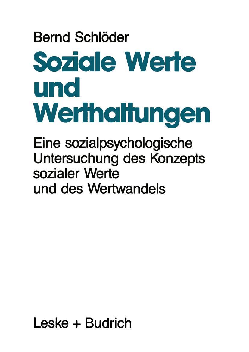 Vorderes Coverbild Soziale Werte und Werthaltungen