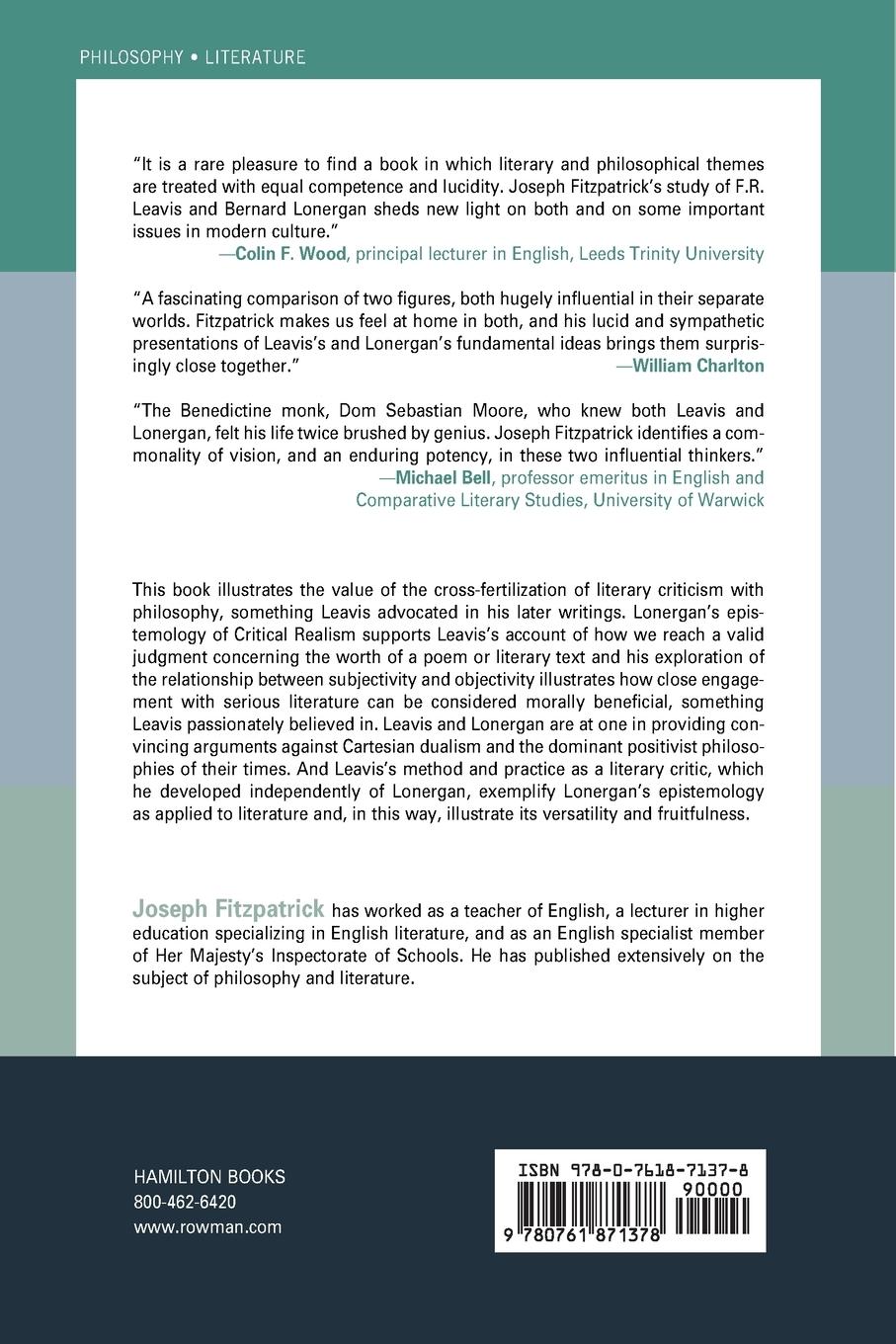 Rückseitencover Leavis and Lonergan