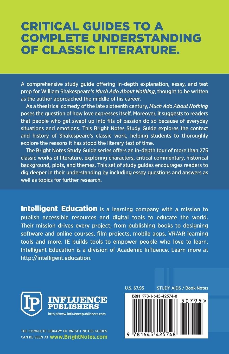 Rückseitencover Study Guide to Much Ado About Nothing by William Shakespeare