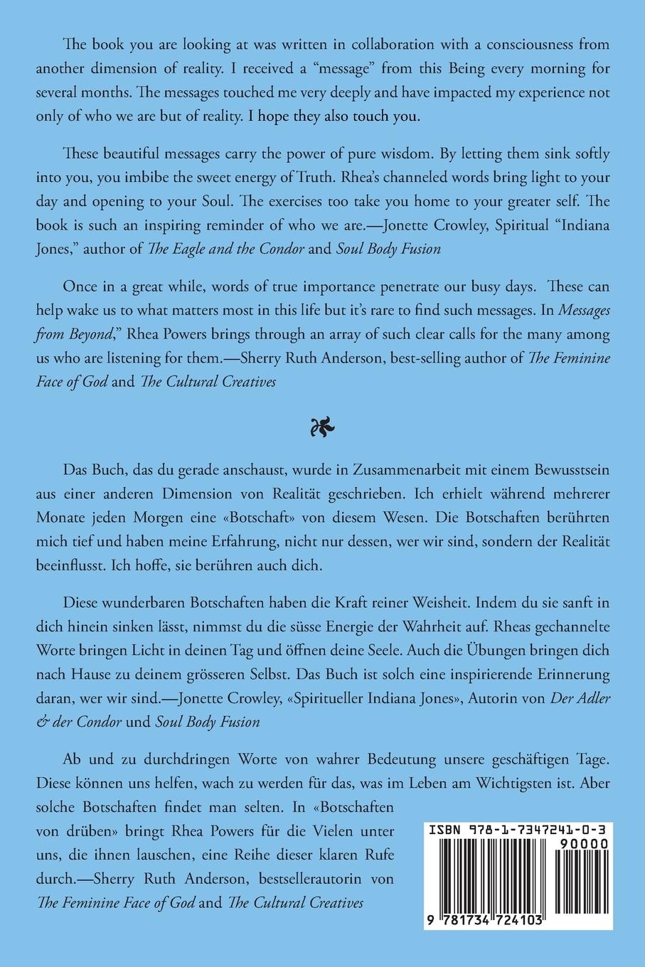 Rückseitencover Messages from Beyond / Botschaften von drüben