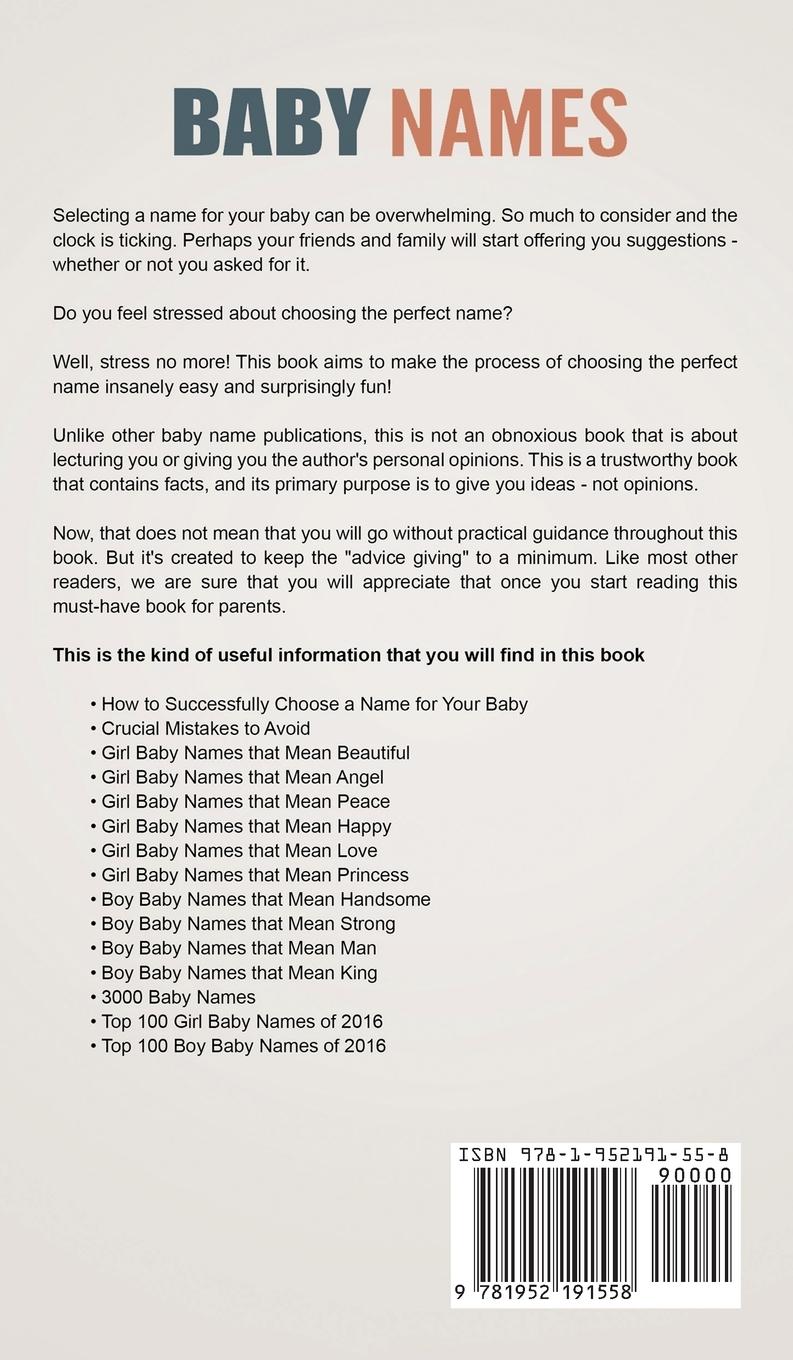 Rückseitencover Baby Names